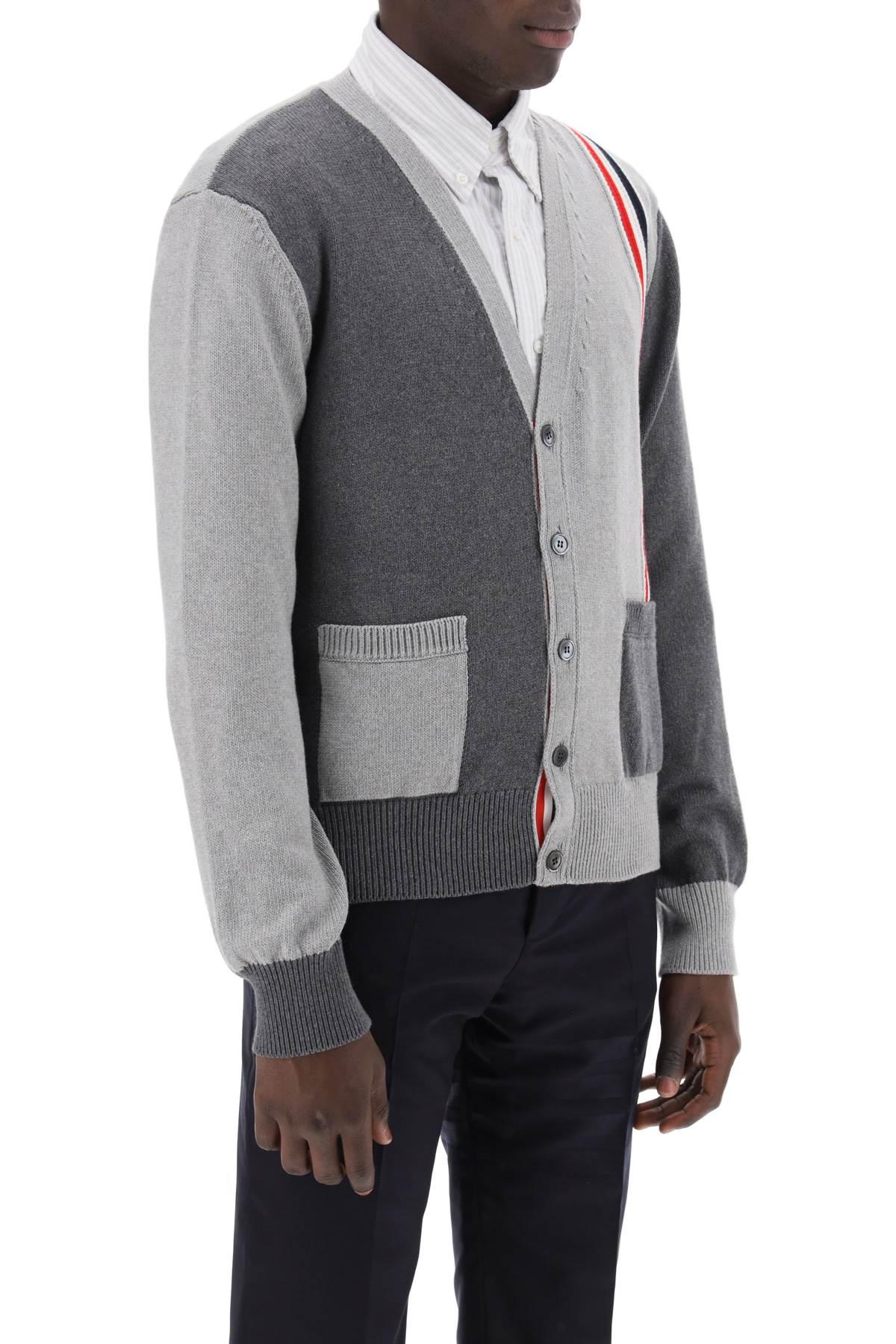 Thom browne cotton funmix cardigan with rwb