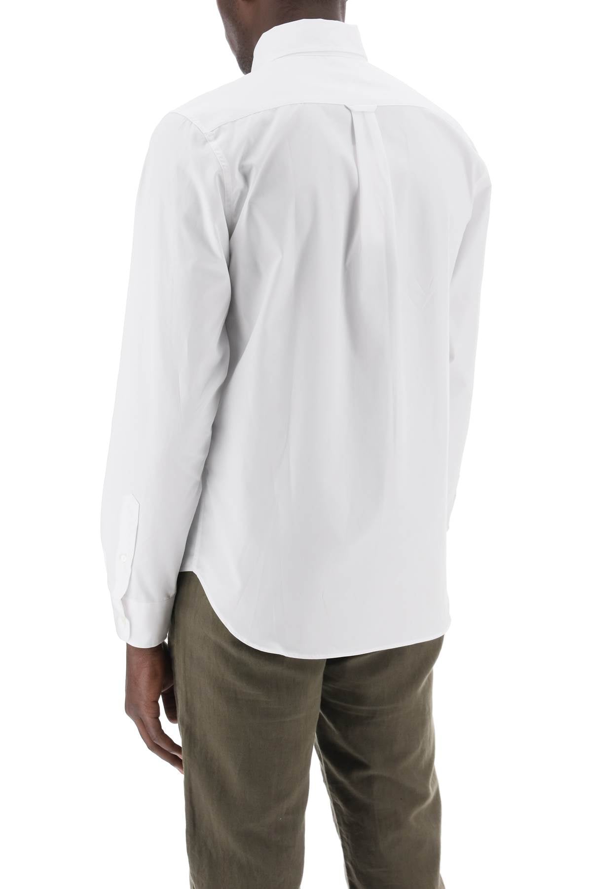 Maison kitsune fox head poplin shirt