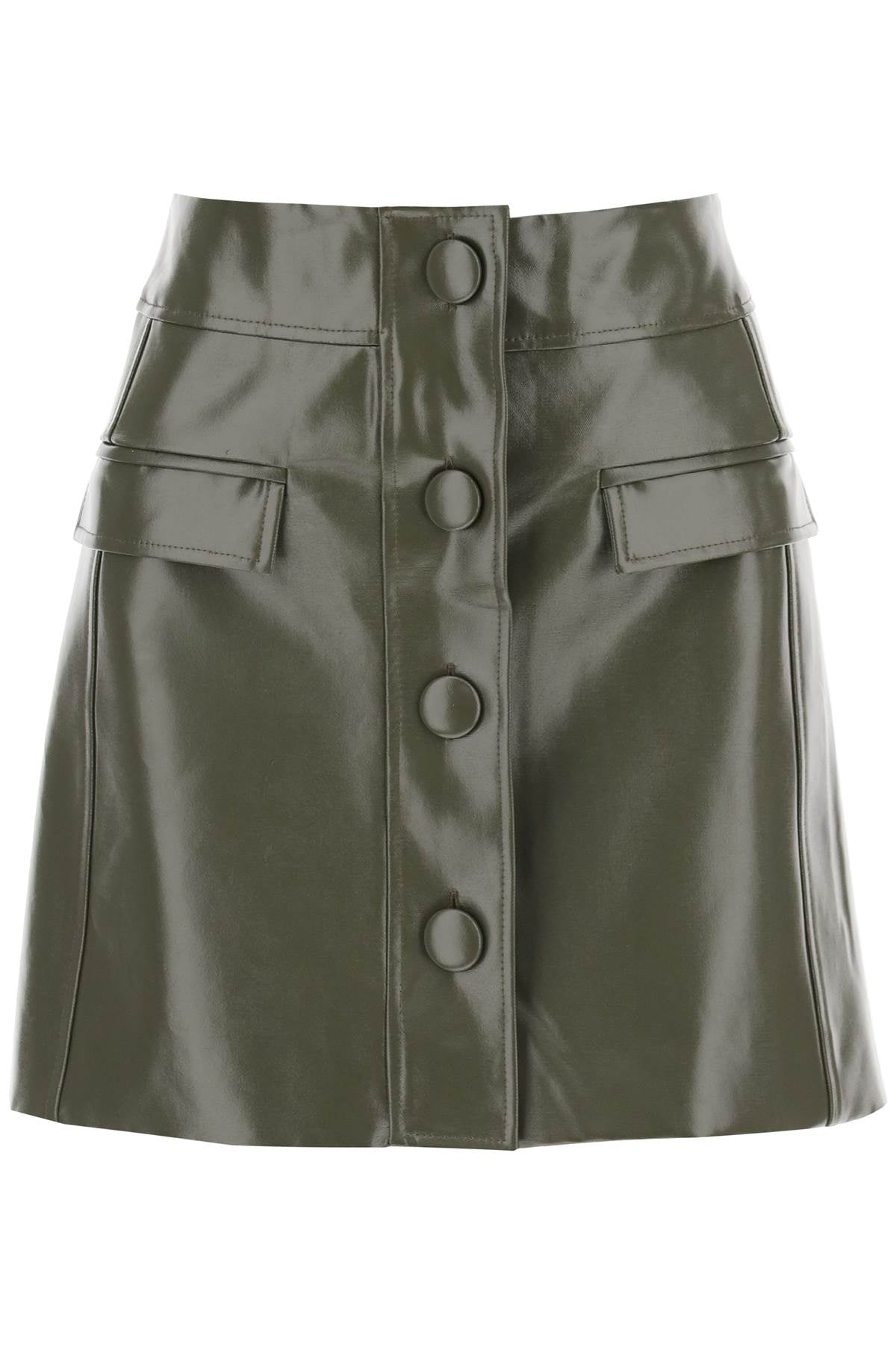 Mvp wardrobe montenapoleone mini skirt in coated cotton