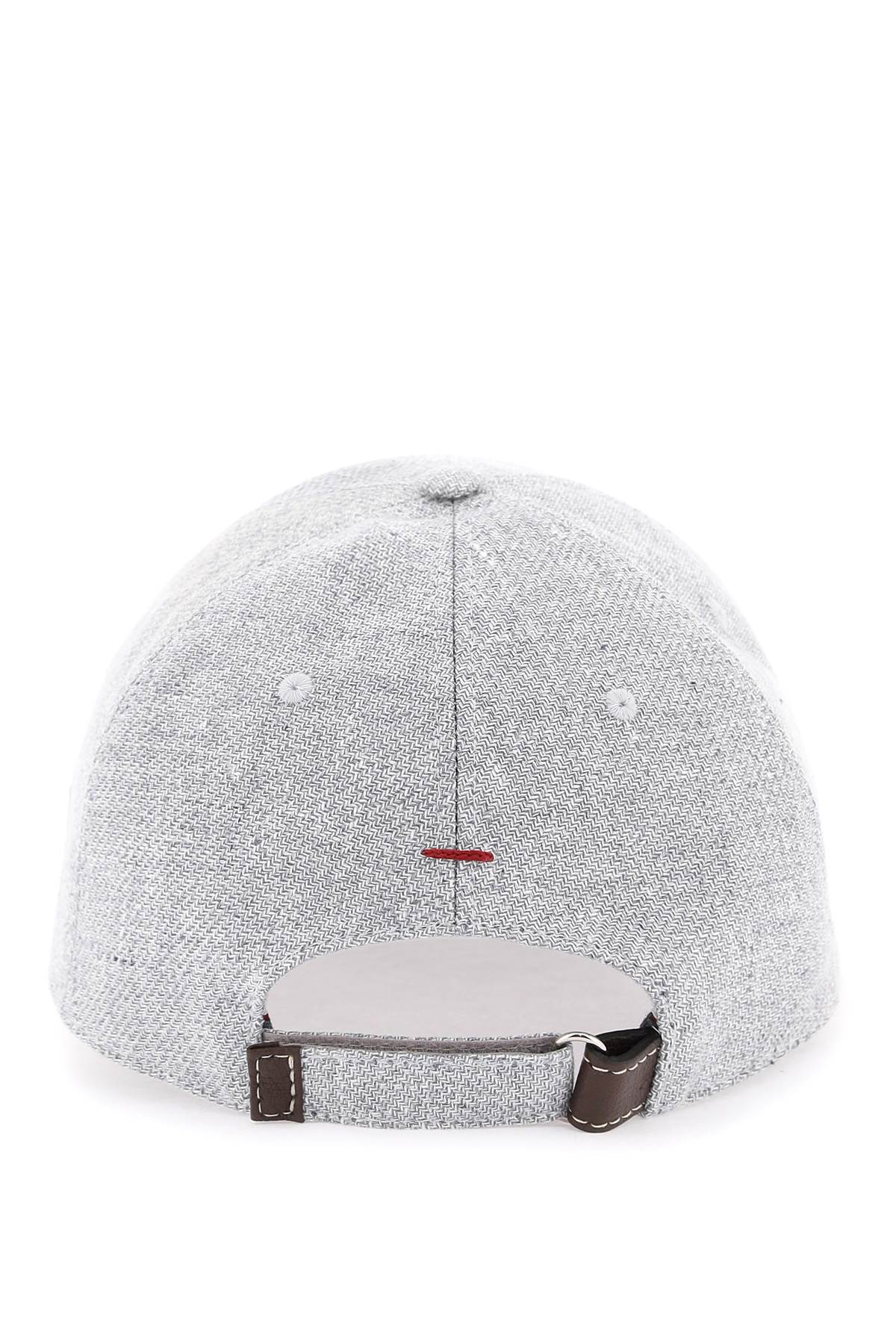 Brunello cucinelli "diagonal linen*** wool and silk baseball cap