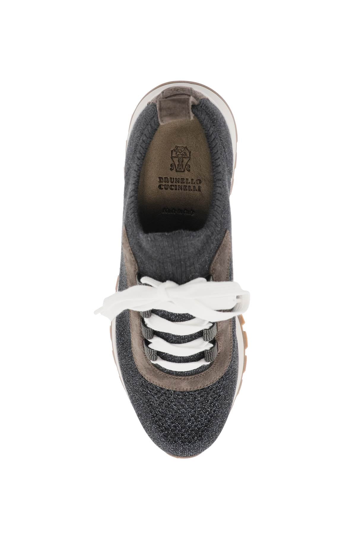 Brunello cucinelli sparkling knit sneakers