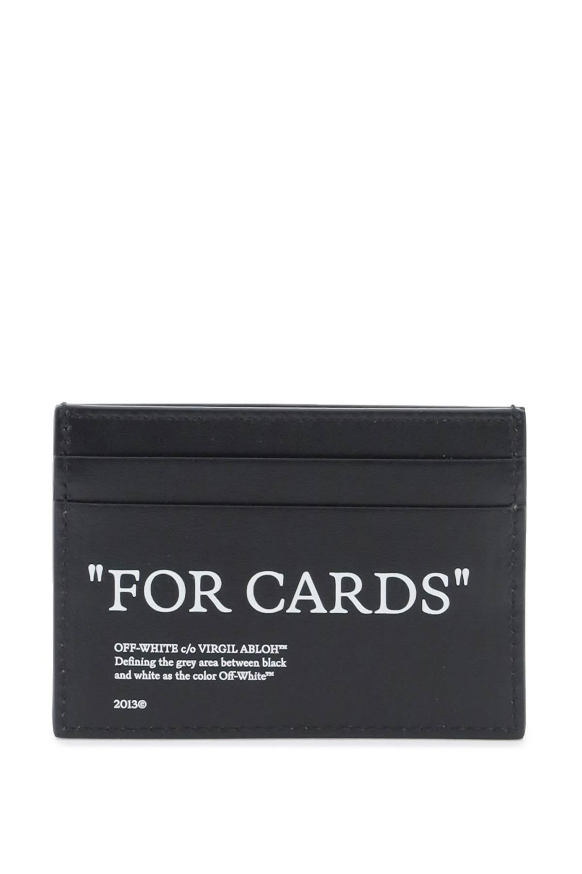 Off-white bookish card holder with lettering