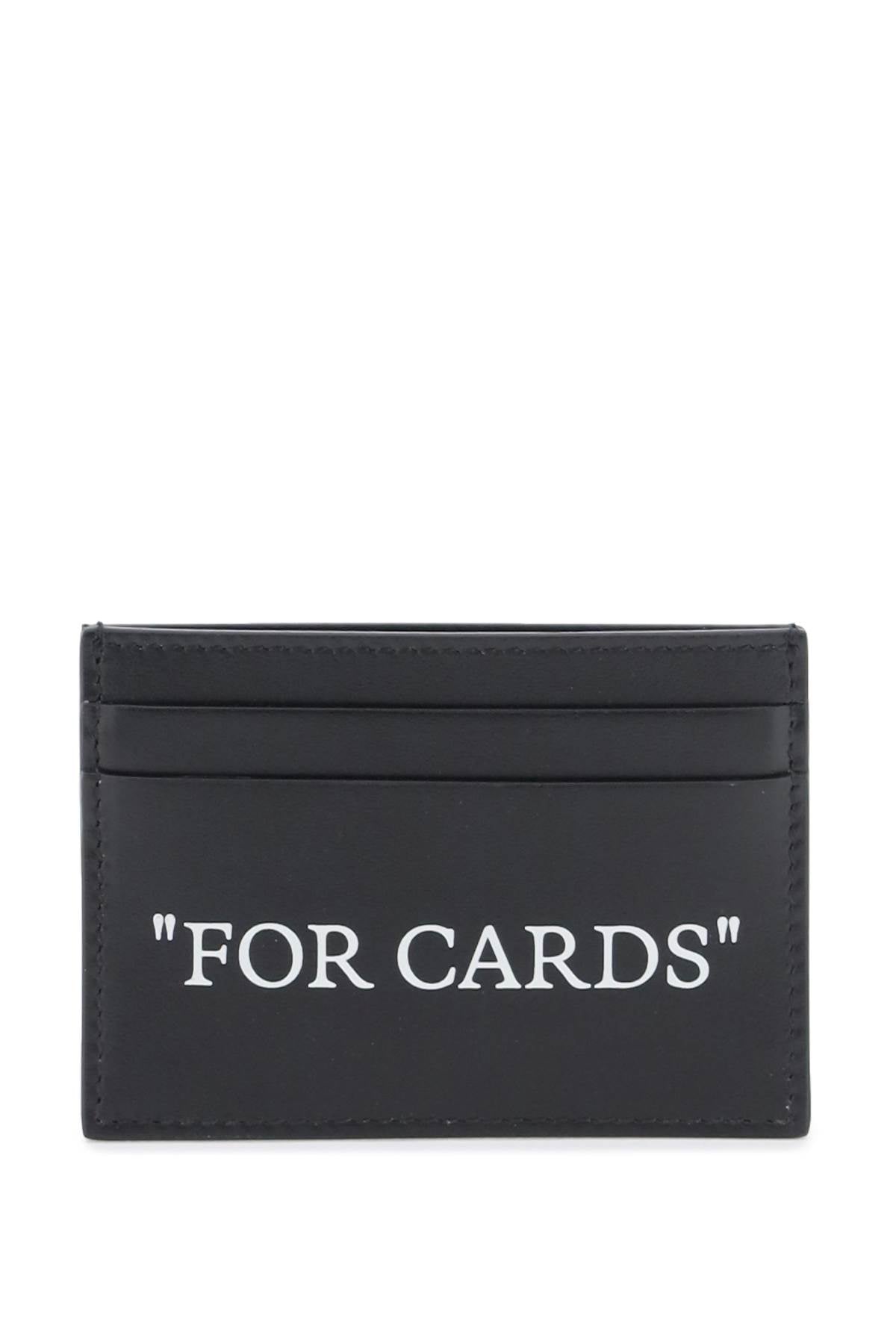 Off-white bookish card holder with lettering