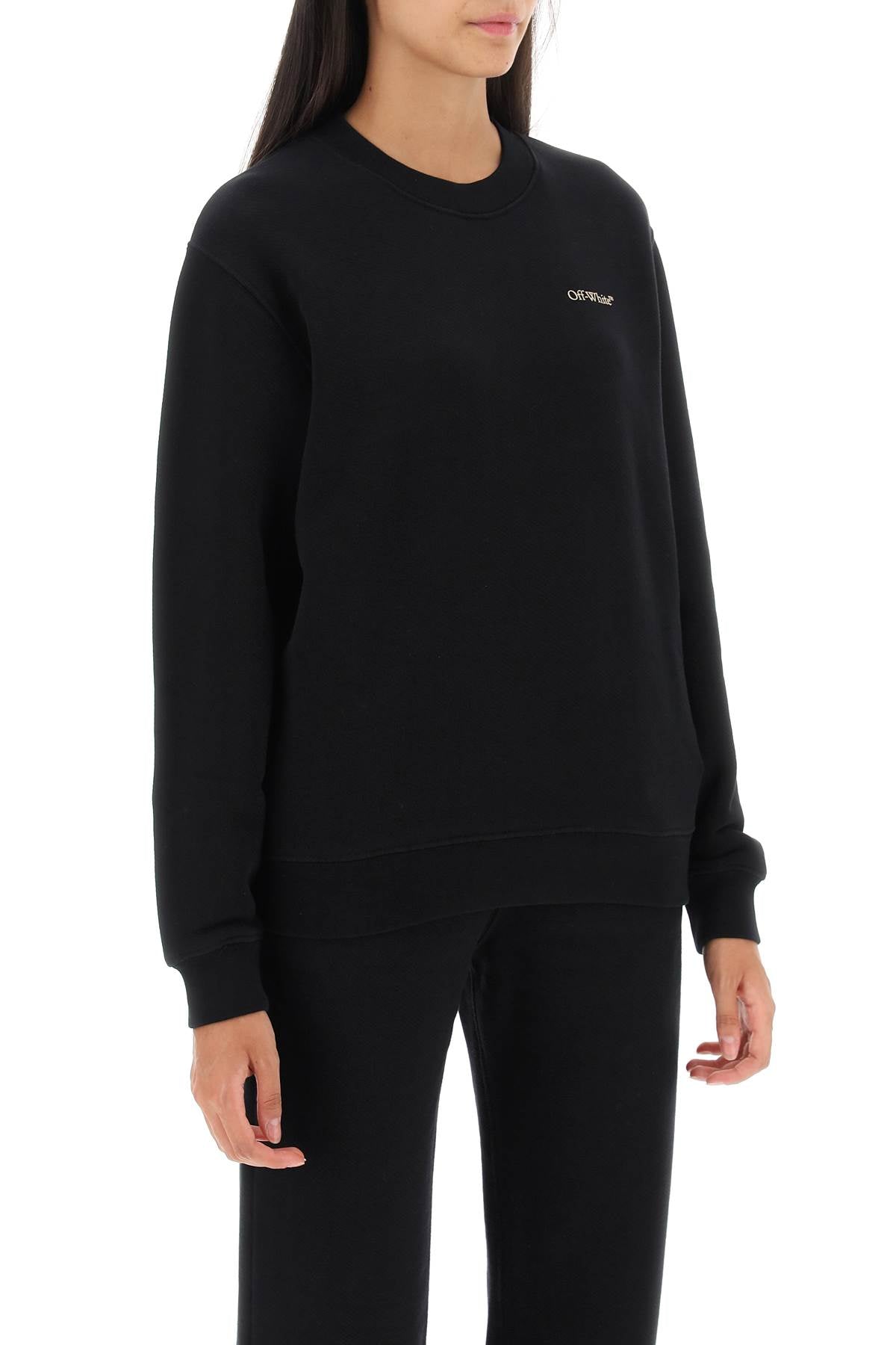 Off-white crew-neck sweatshirt with diag motif