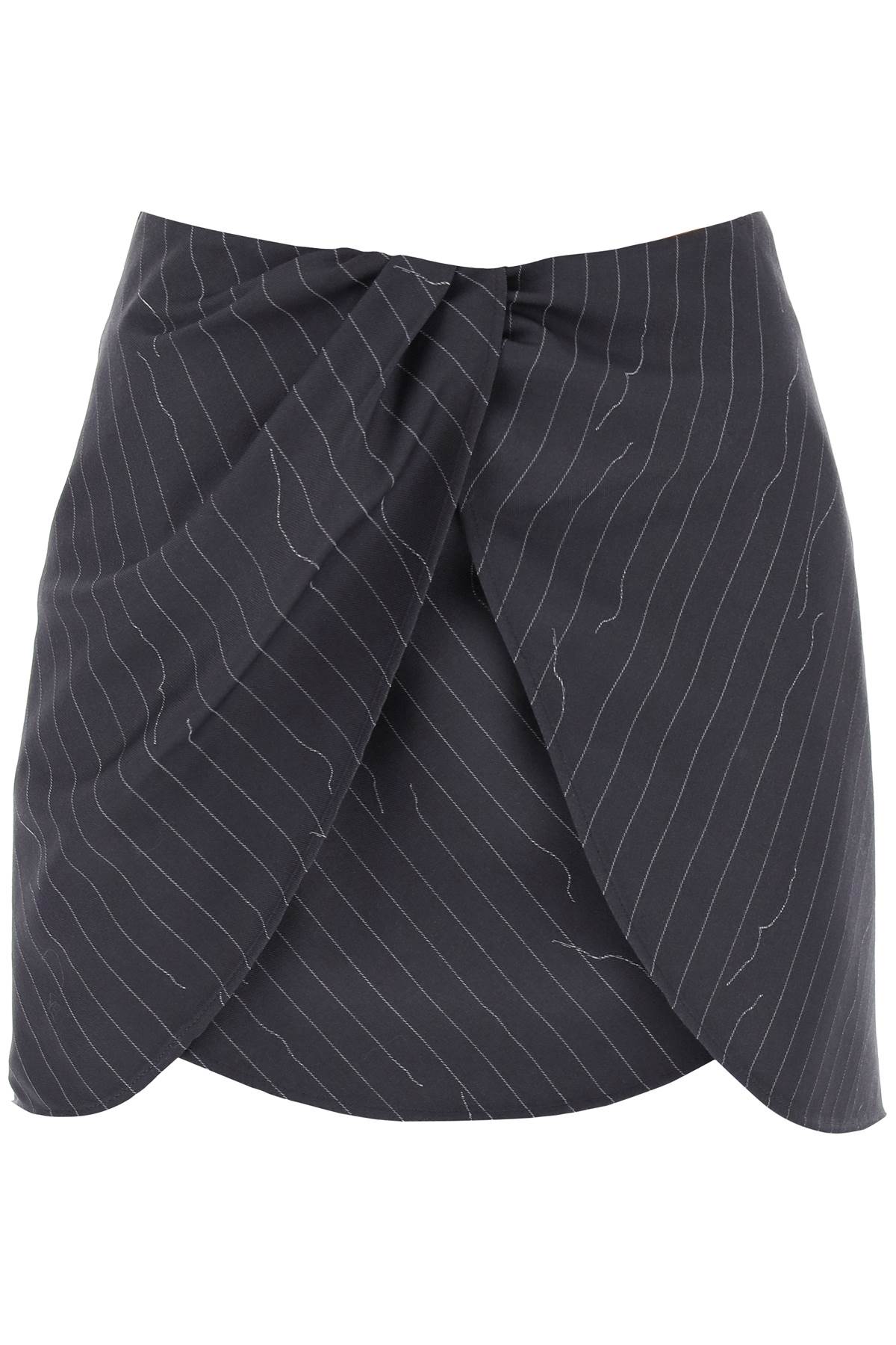 Off-white twist mini skirt with pinstriped motif