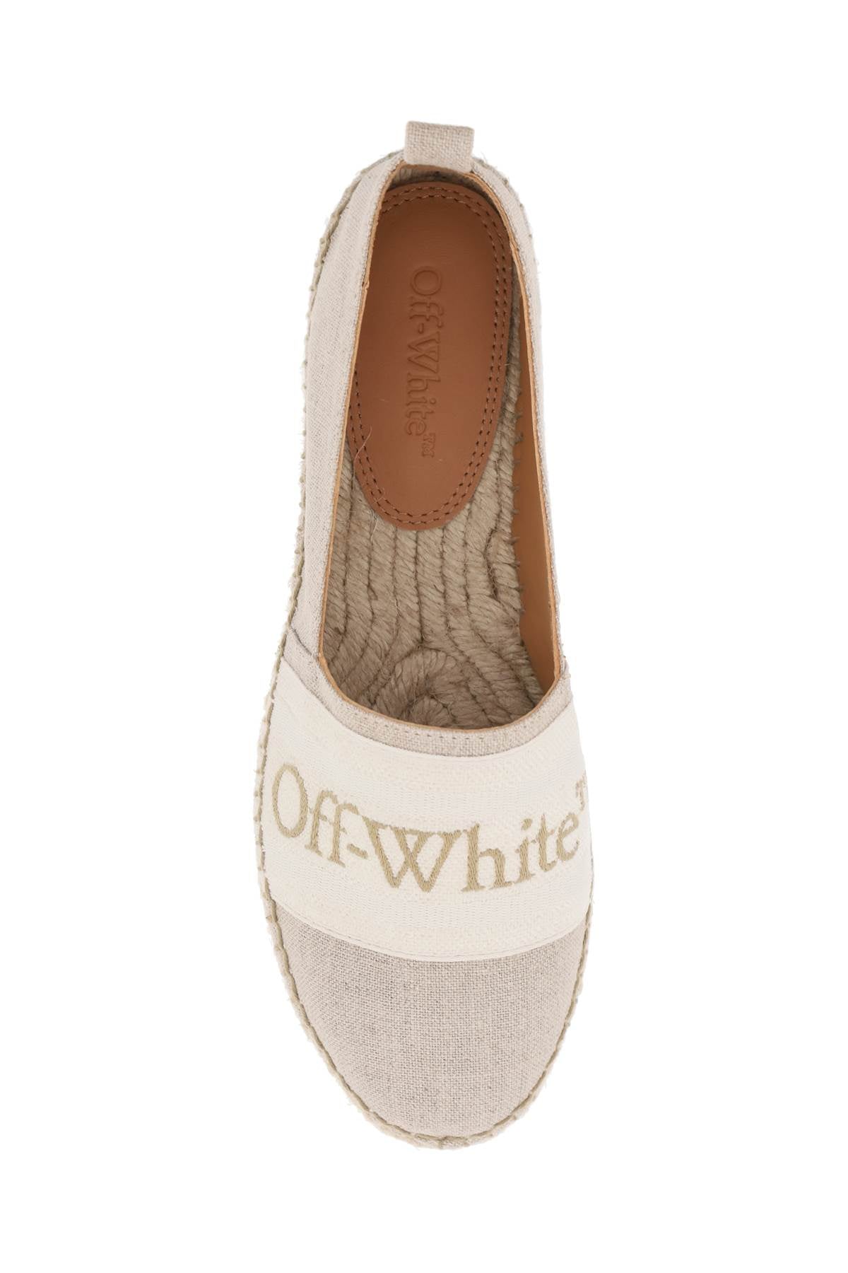 Off-white "bookish logo linen espadr