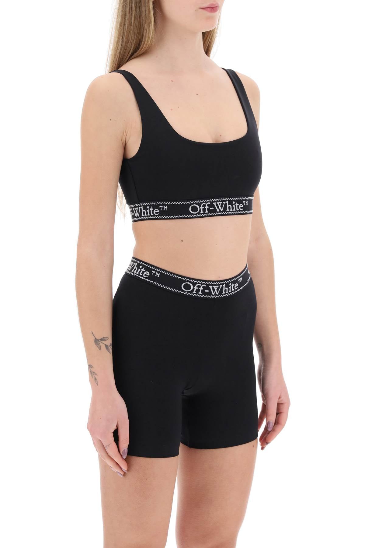 Off-white "sport bra with branded band"