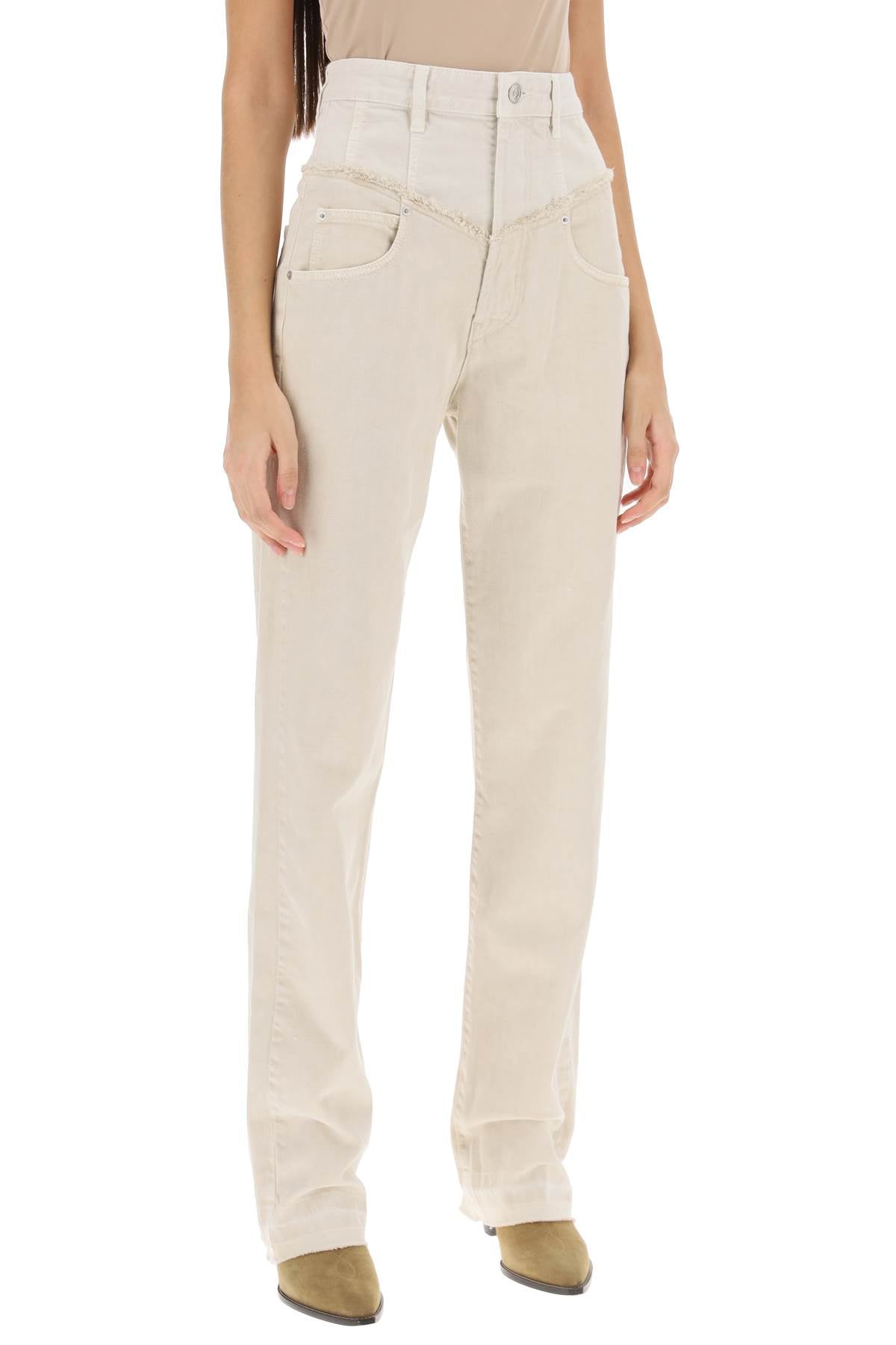 Isabel marant noemie loose jeans in two-tone denim