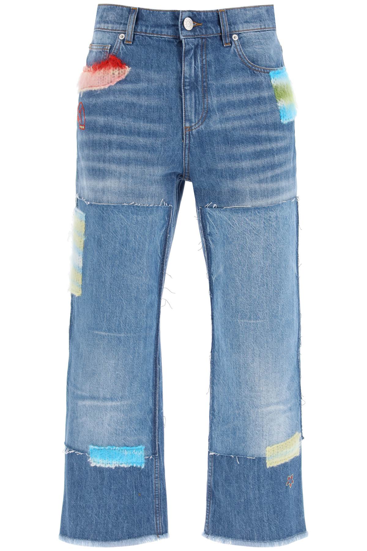 Marni cropped jeans with mohair inserts