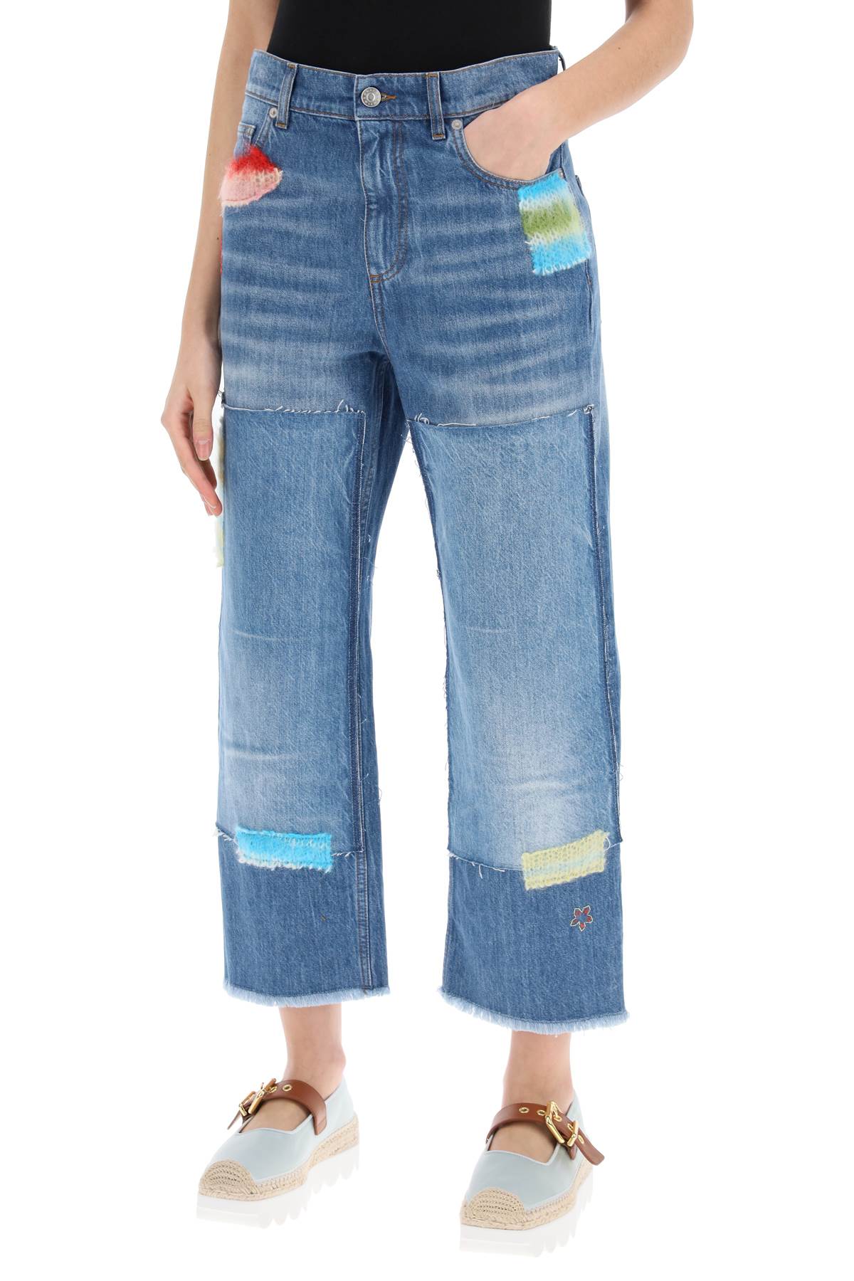 Marni cropped jeans with mohair inserts