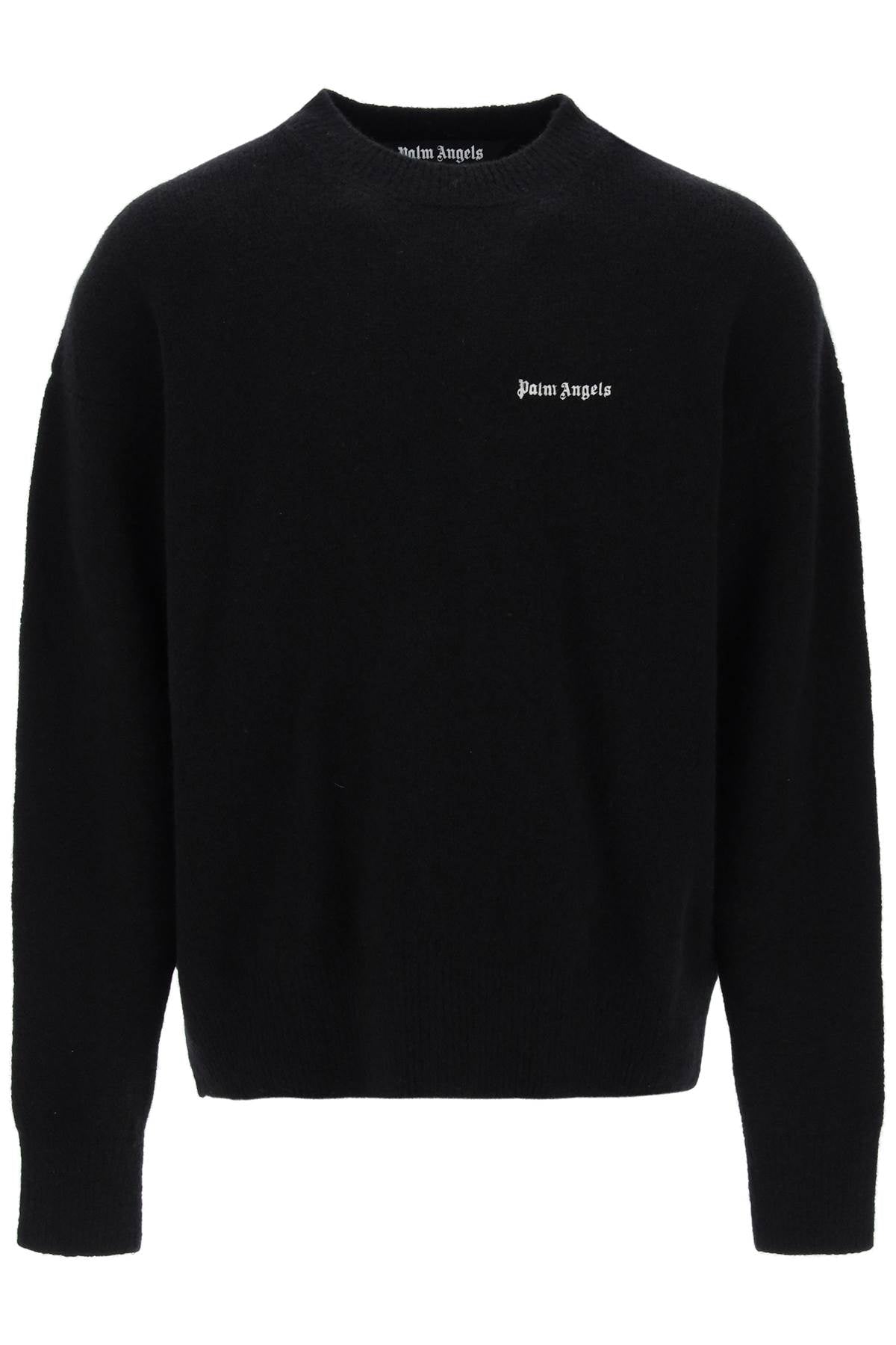 Palm angels sweater with logo embroidery