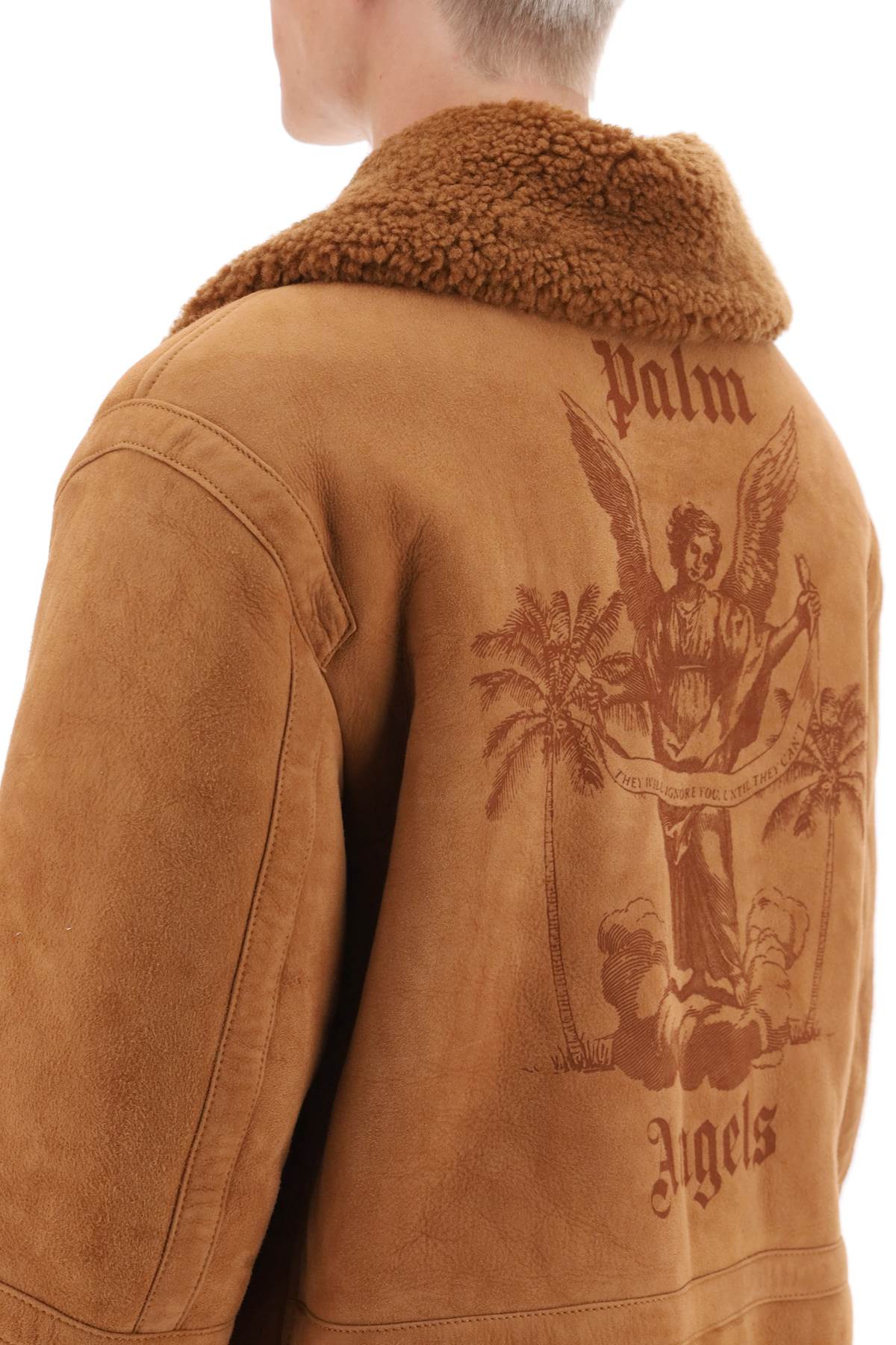 Palm angels university shearling jacket