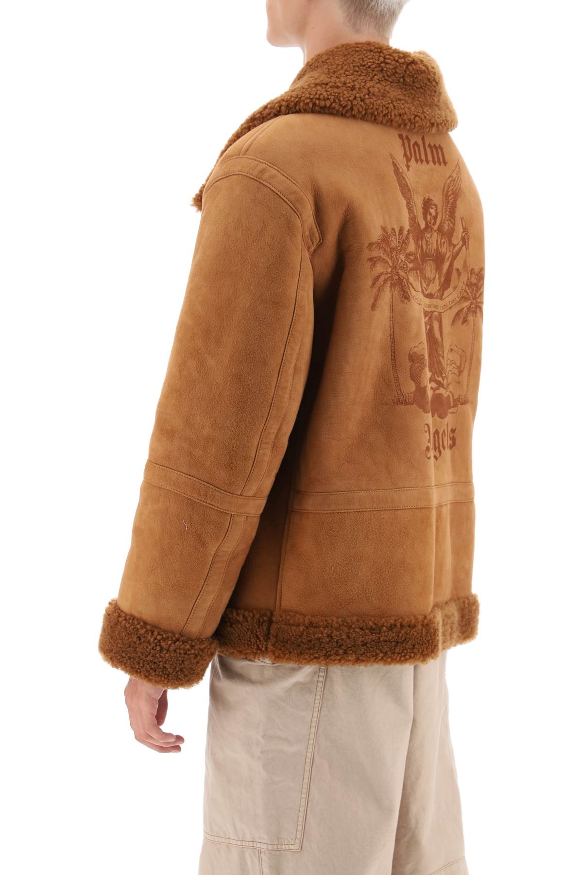 Palm angels university shearling jacket