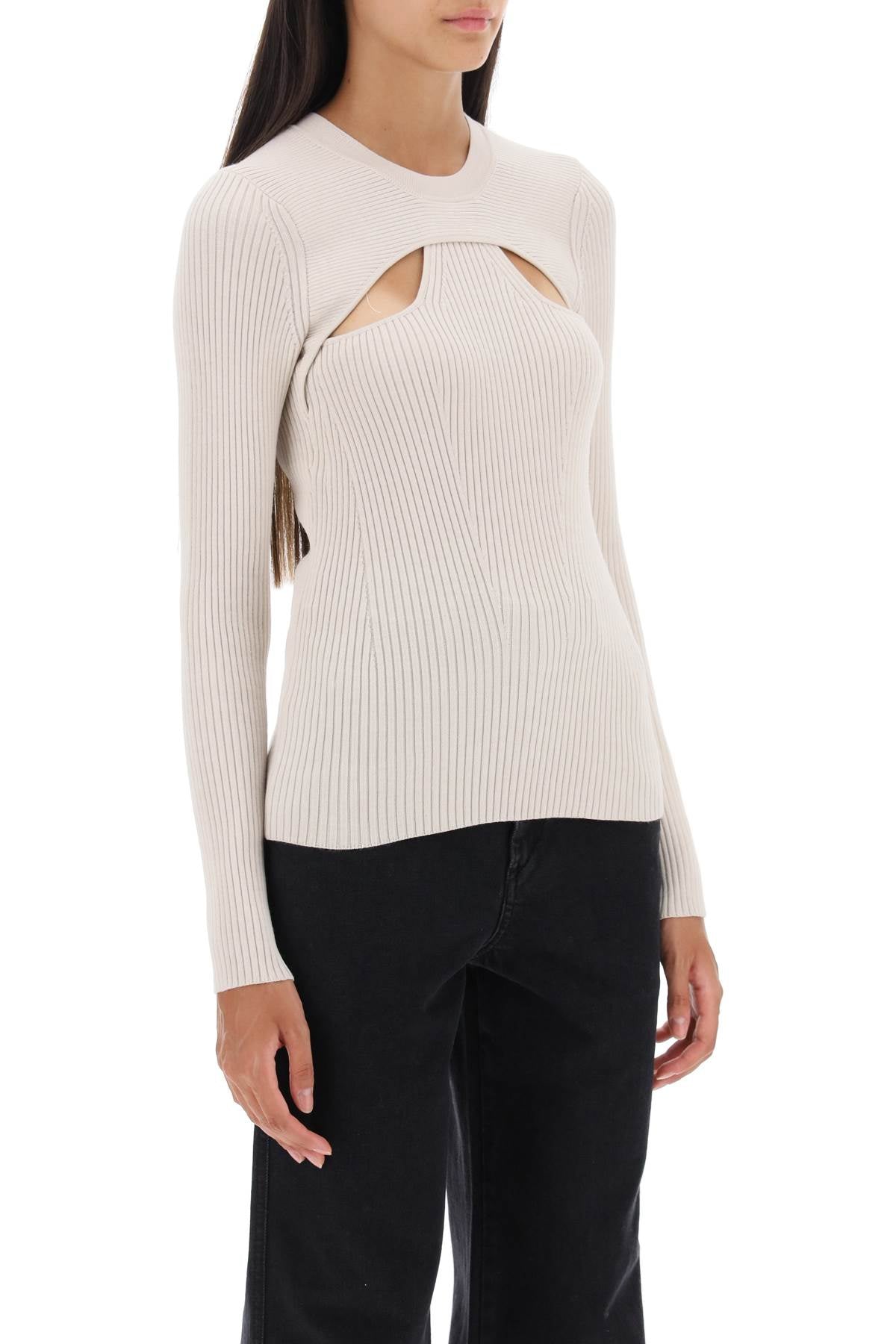 Isabel marant 'zana' cut-out sweater in ribbed knit