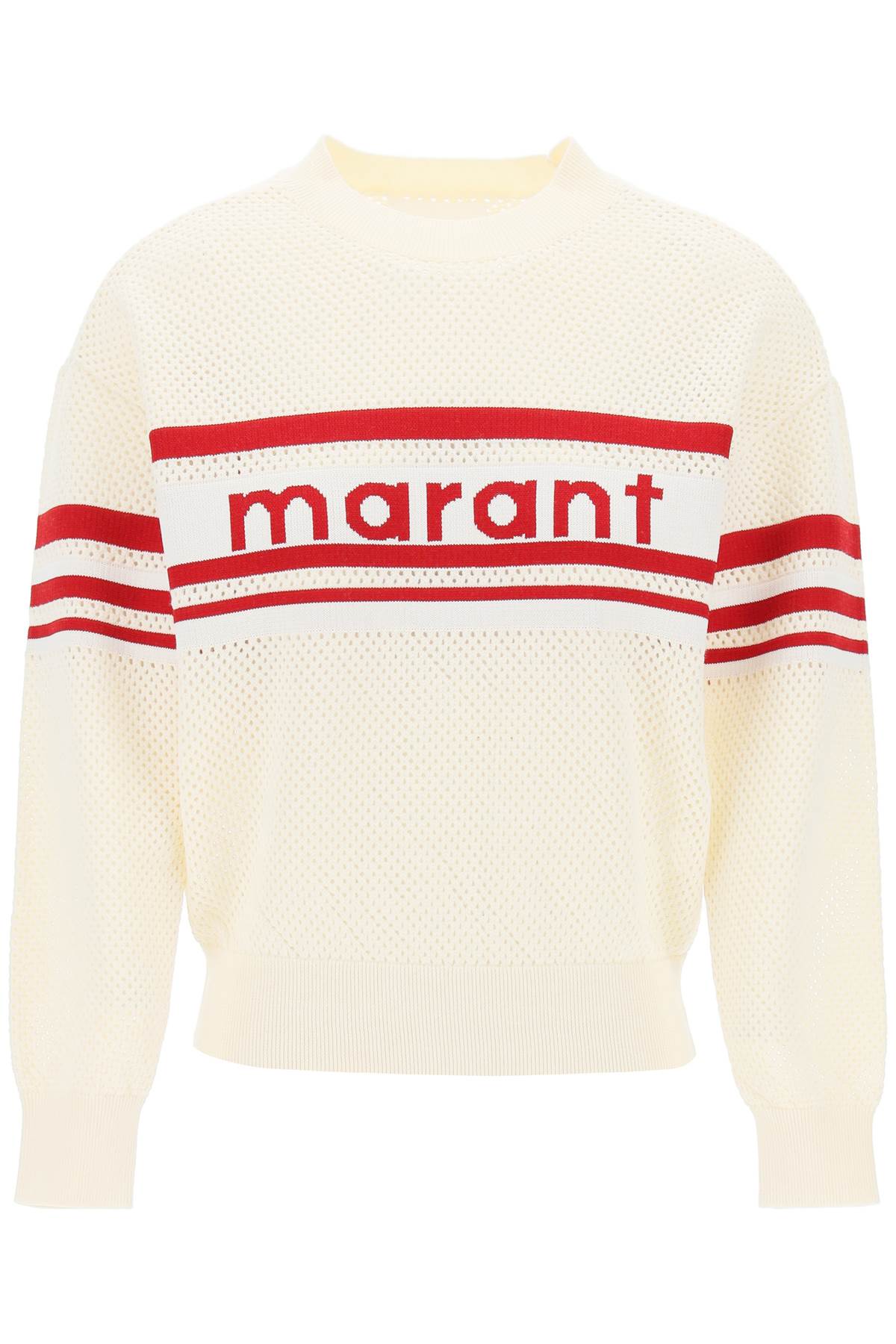 Isabel marant etoile pullover in maglia traforata con logo arwen