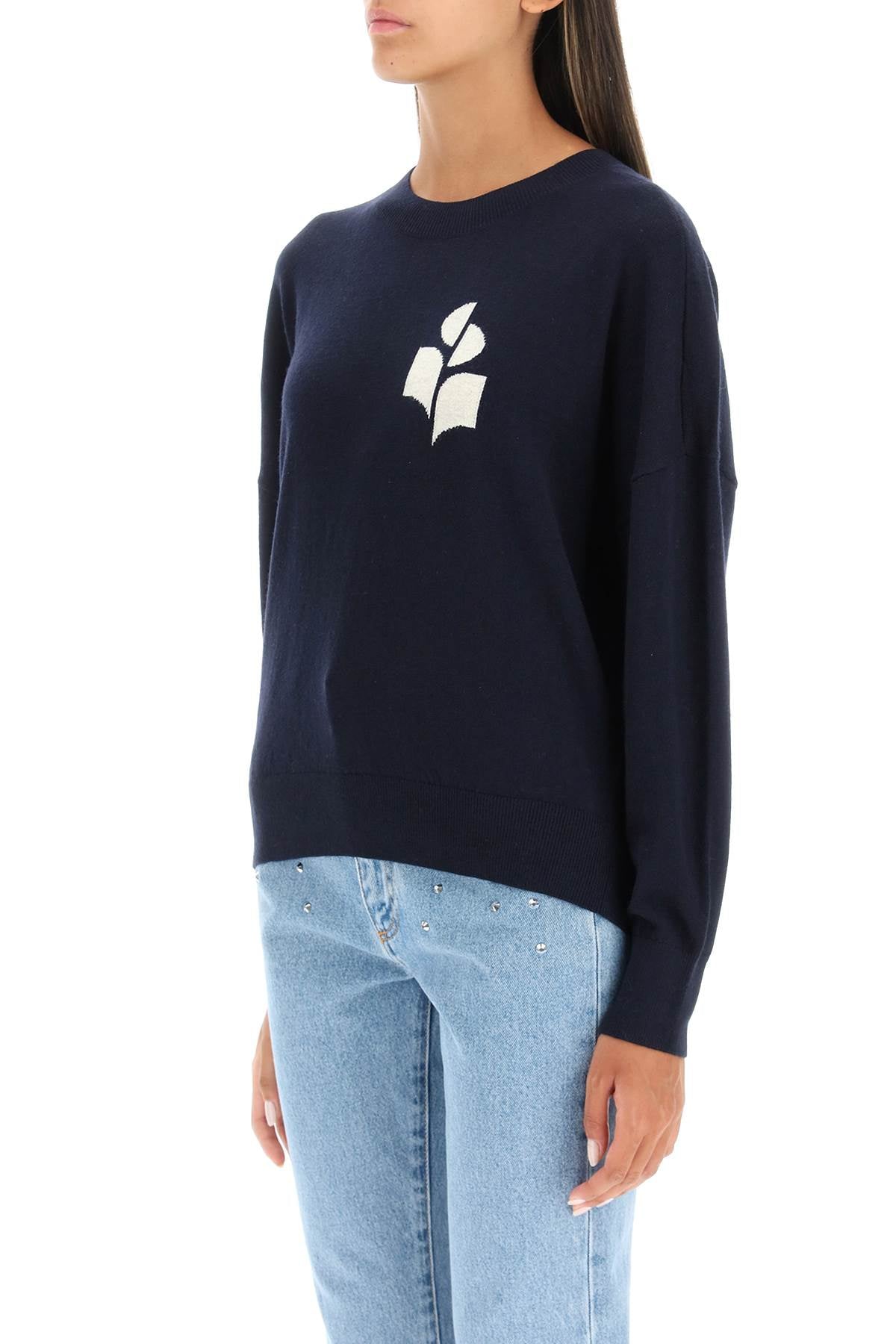 Isabel marant etoile marisans sweater with logo intarsia