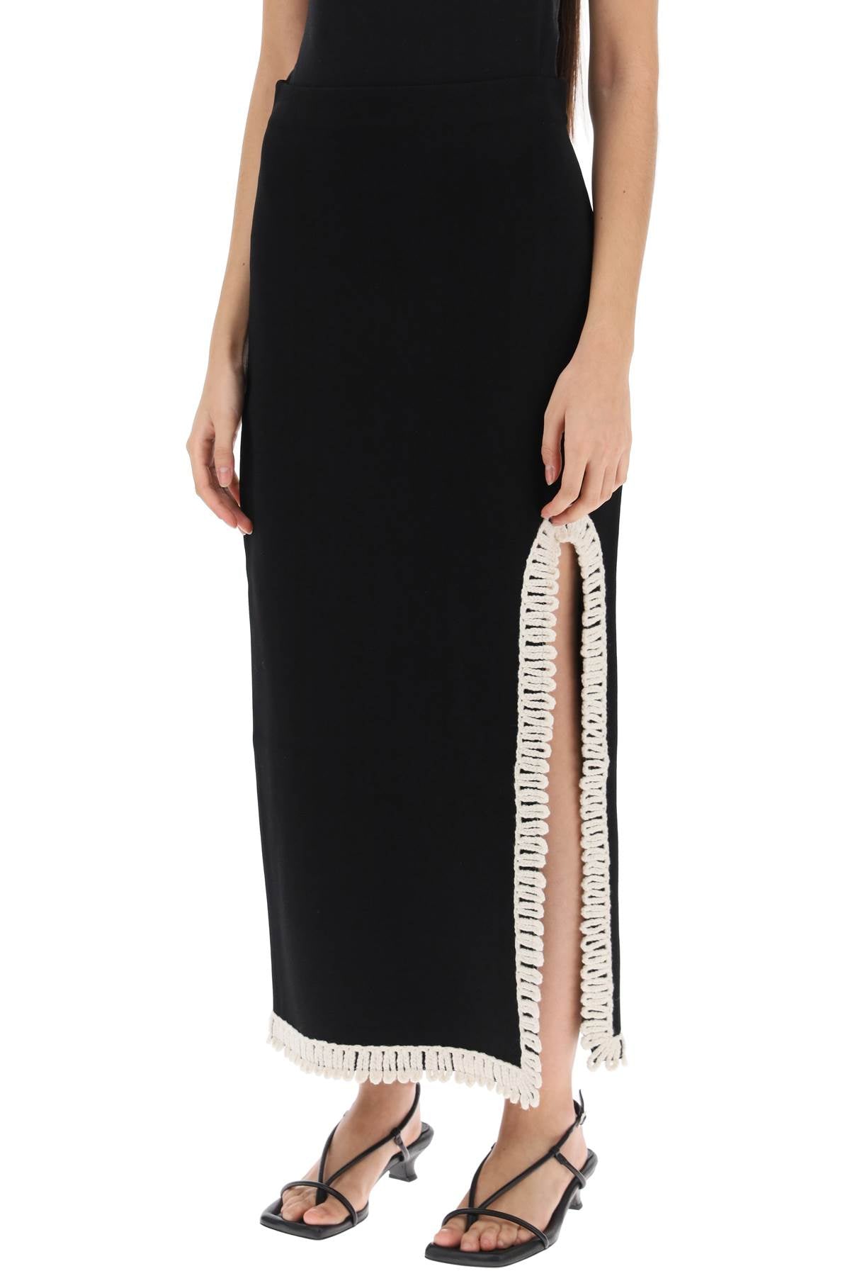 By malene birger gabie maxi skirt with crochet trims