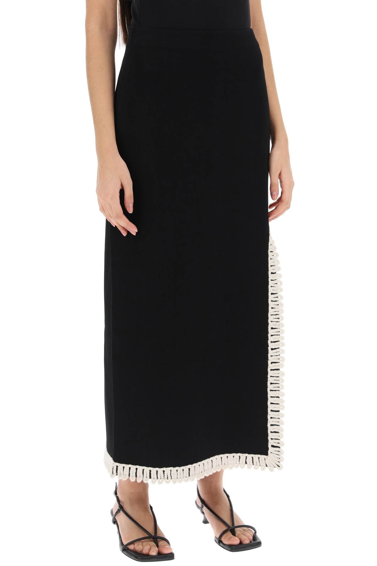 By malene birger gabie maxi skirt with crochet trims