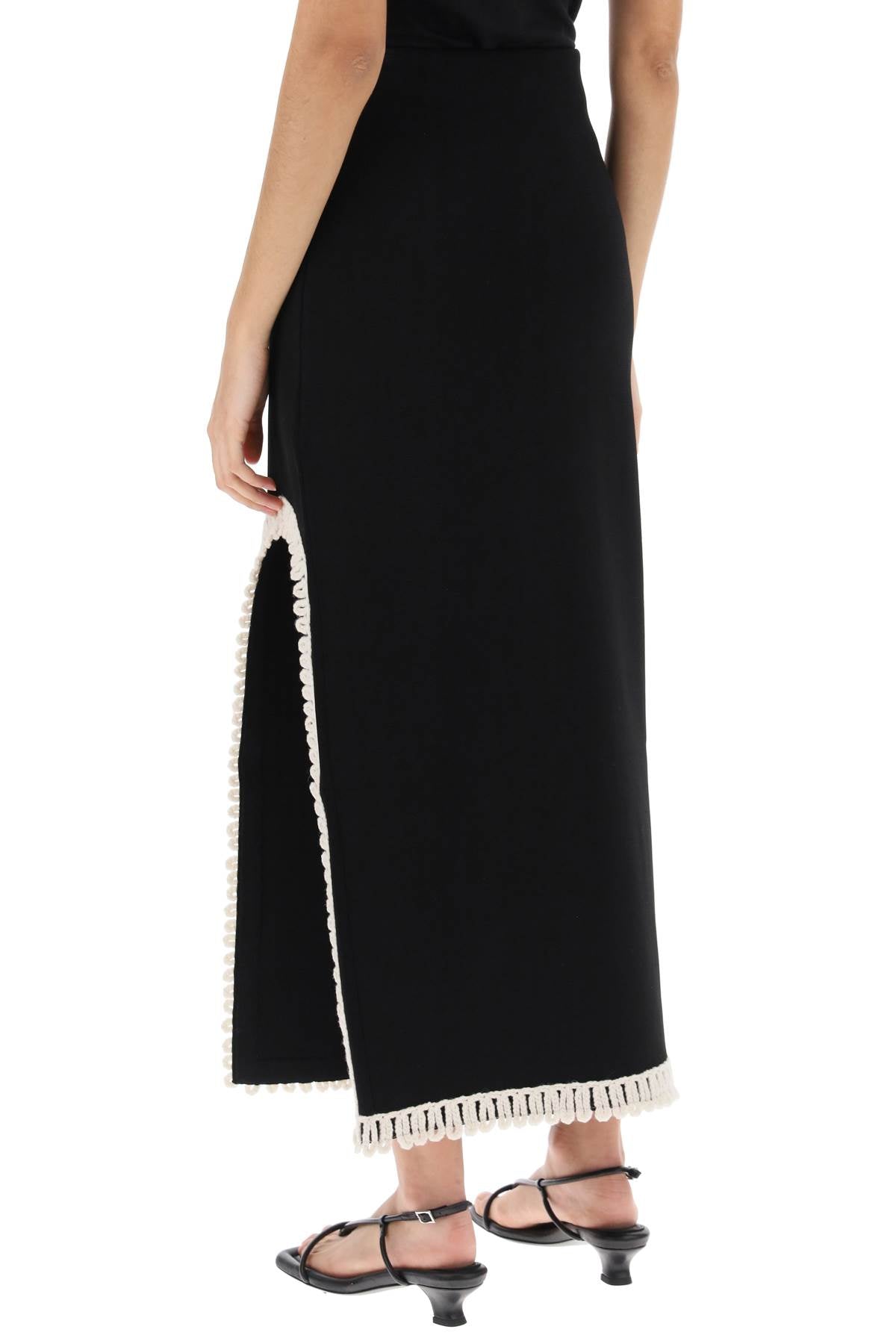 By malene birger gabie maxi skirt with crochet trims