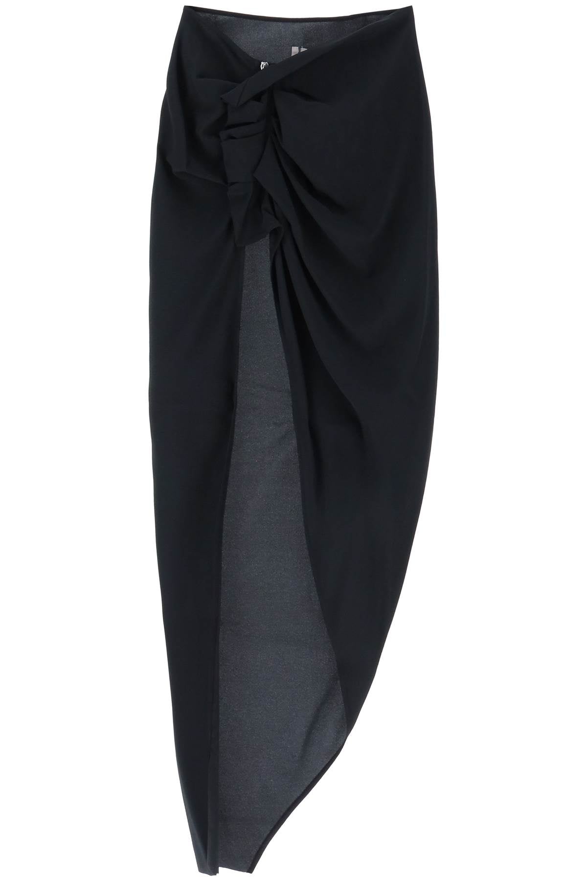 Rick owens draped skirt with slit and train