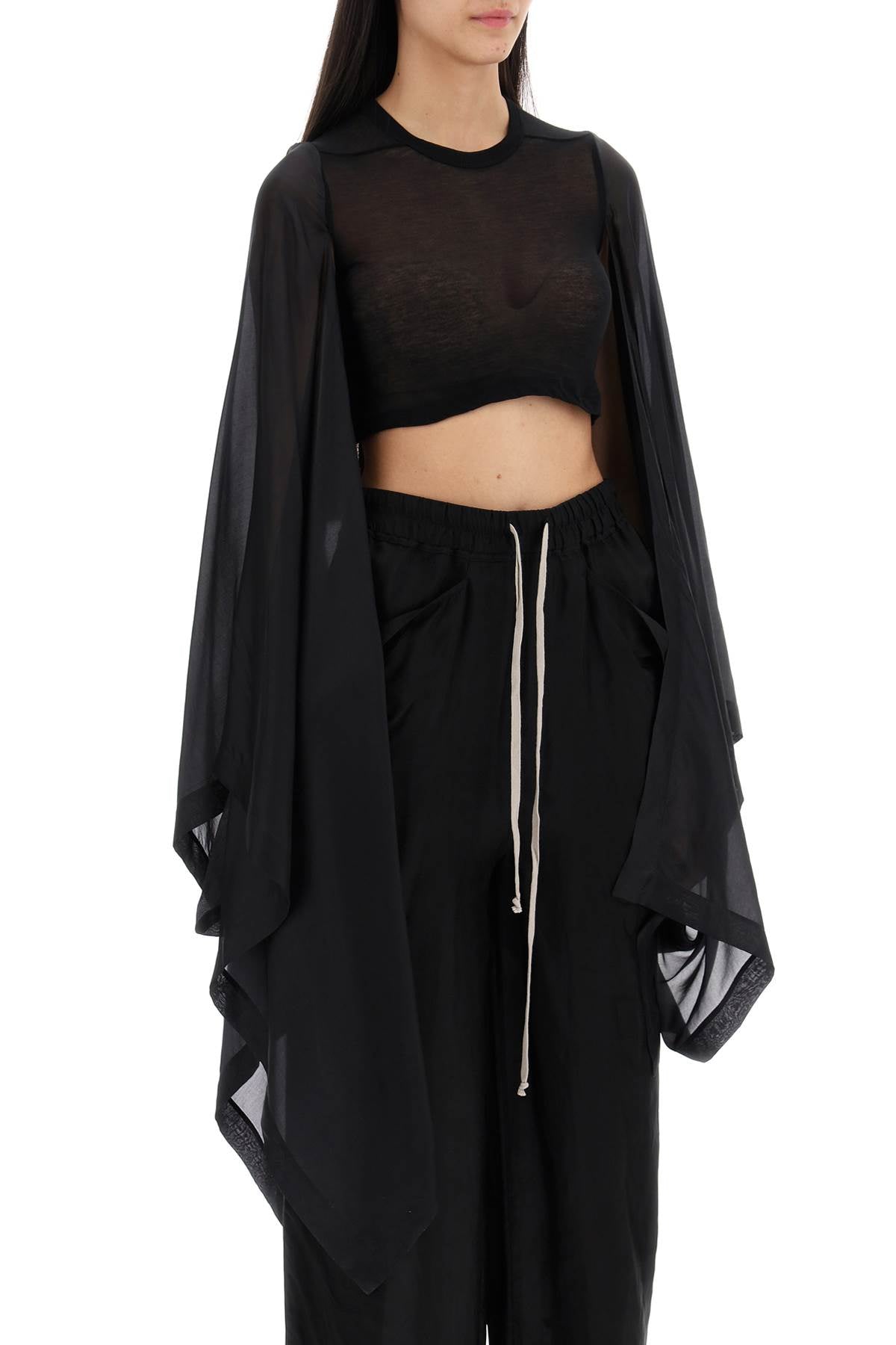 Rick owens "cropped top with cape sleeves"