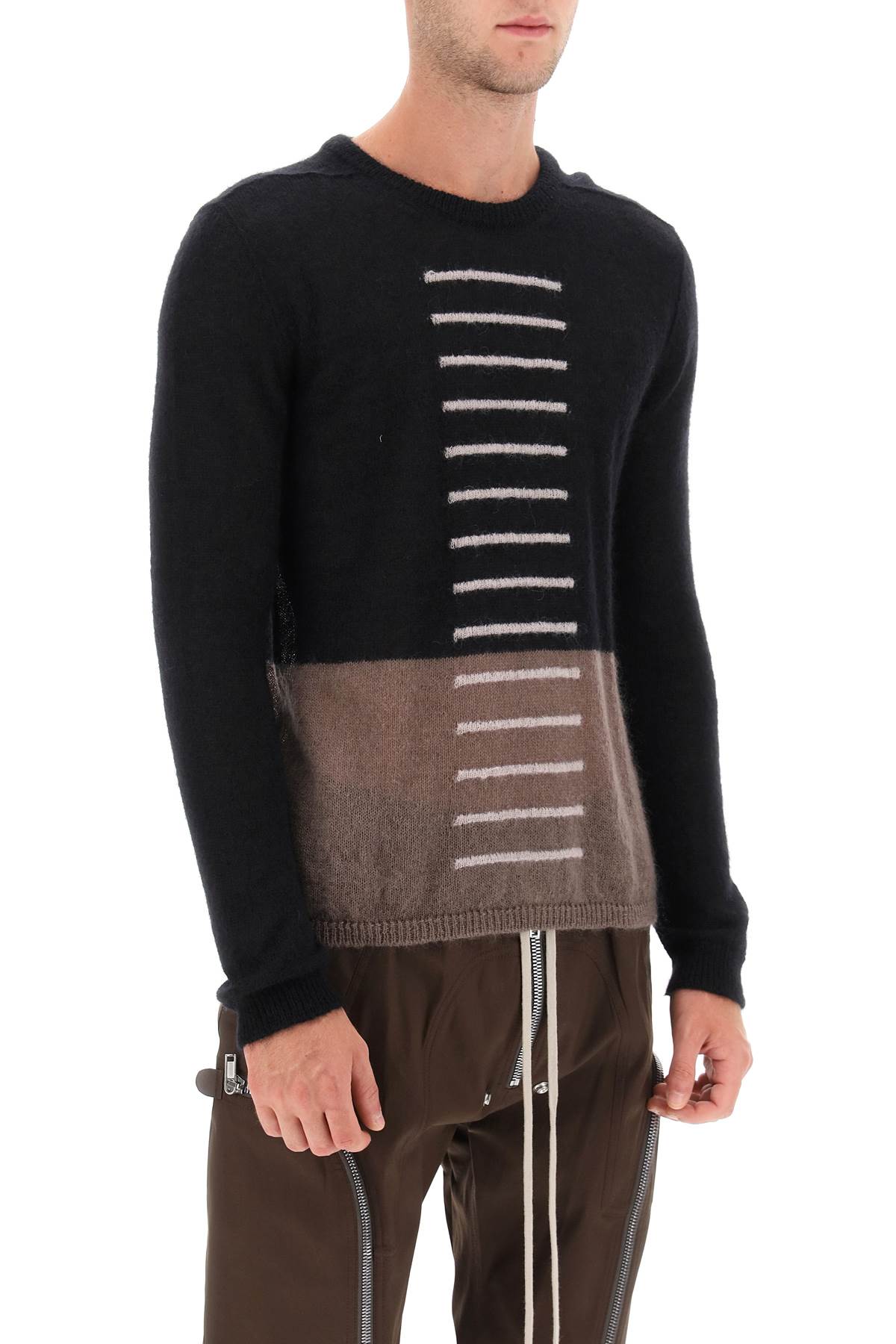 Rick owens 'judd' sweater with contrasting lines