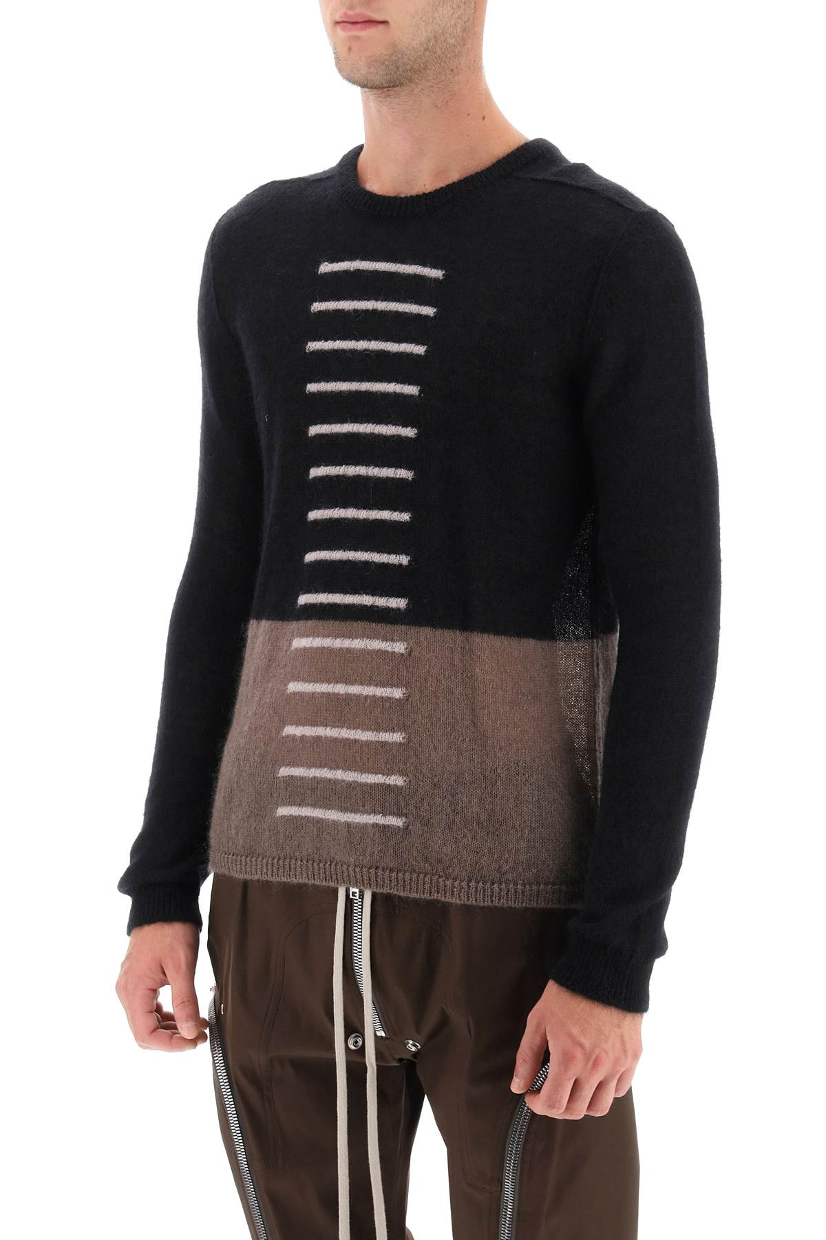 Rick owens 'judd' sweater with contrasting lines