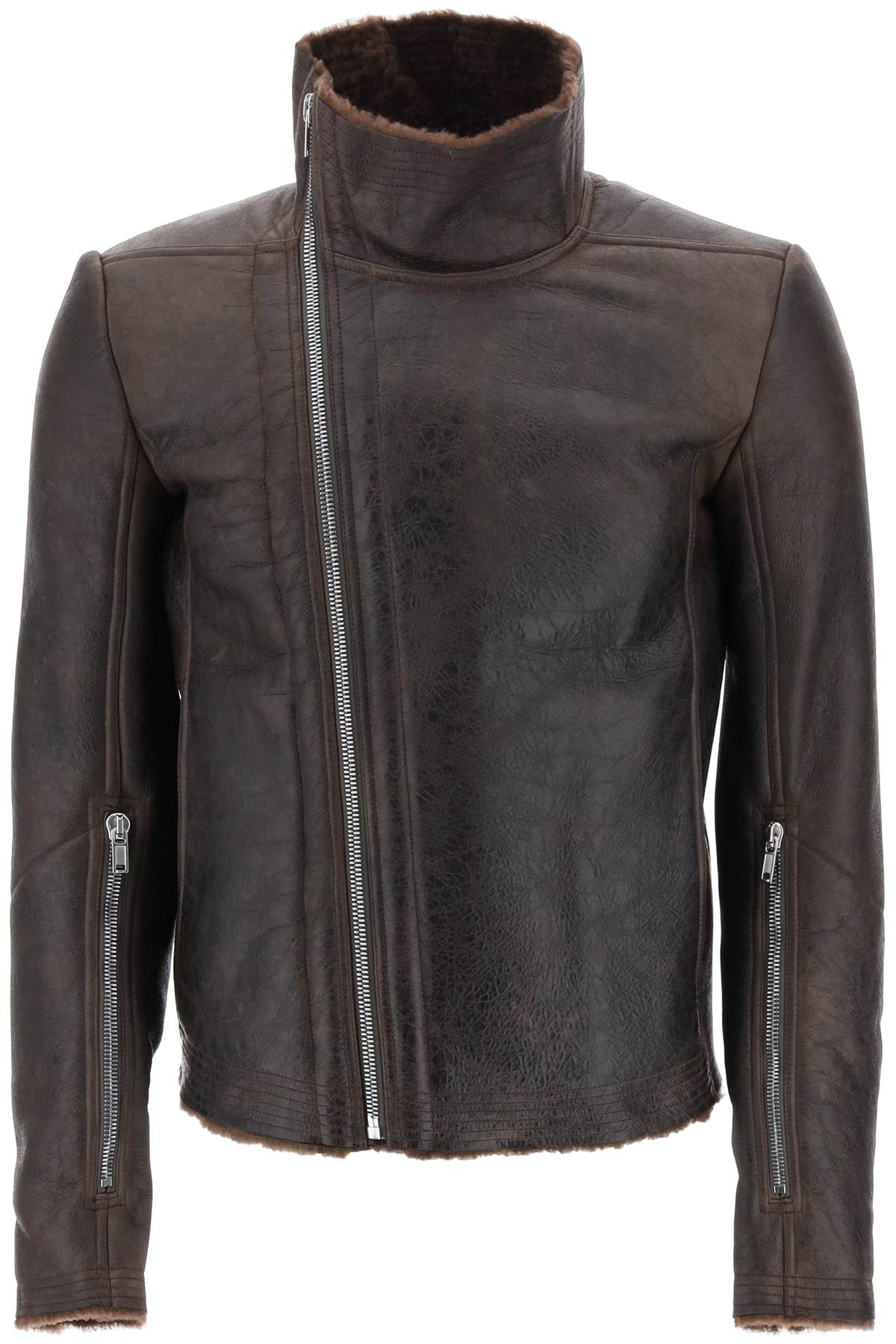 Rick owens 'bauhaus' shearling biker jacket