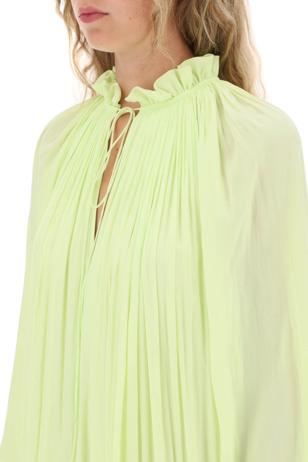 Lanvin short ruffled dress in charmeuse