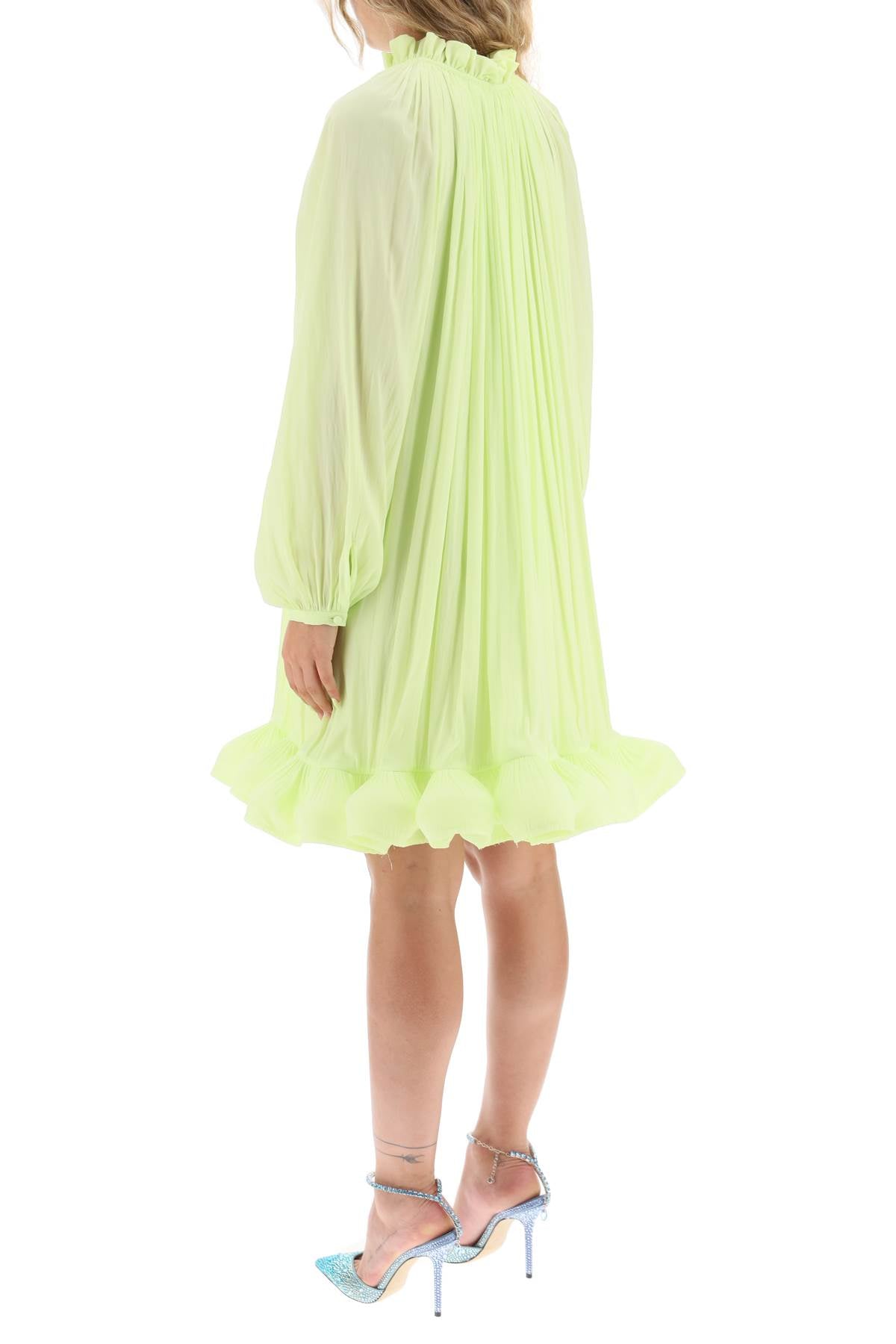 Lanvin short ruffled dress in charmeuse