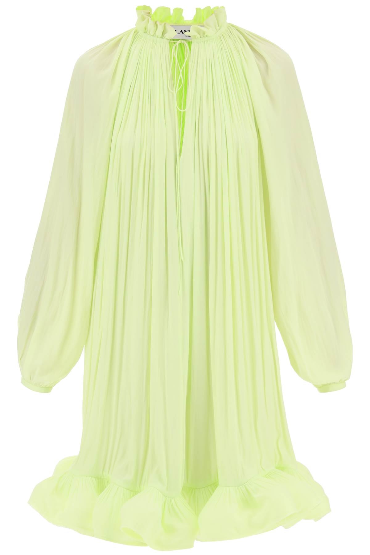 Lanvin short ruffled dress in charmeuse