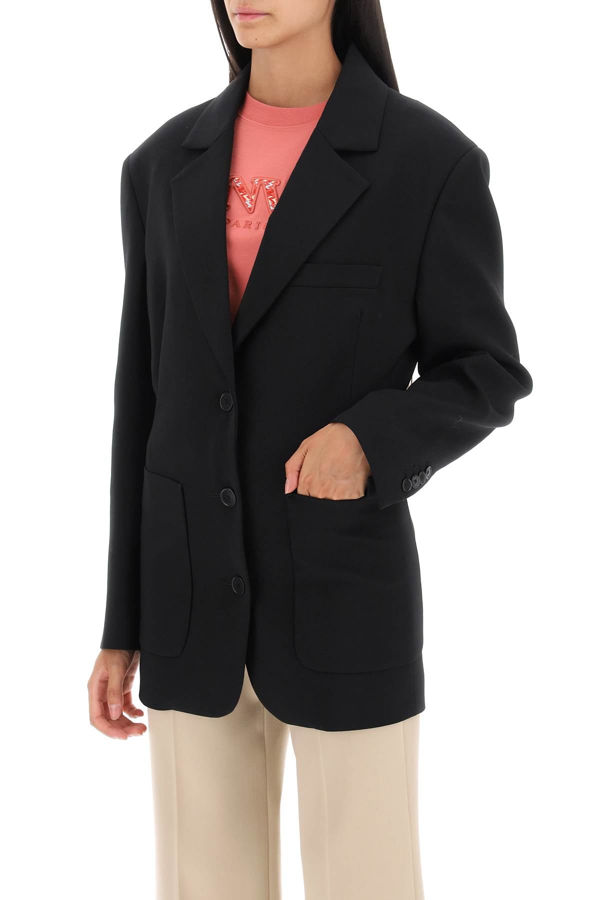 Lanvin stretch wool waisted blazer