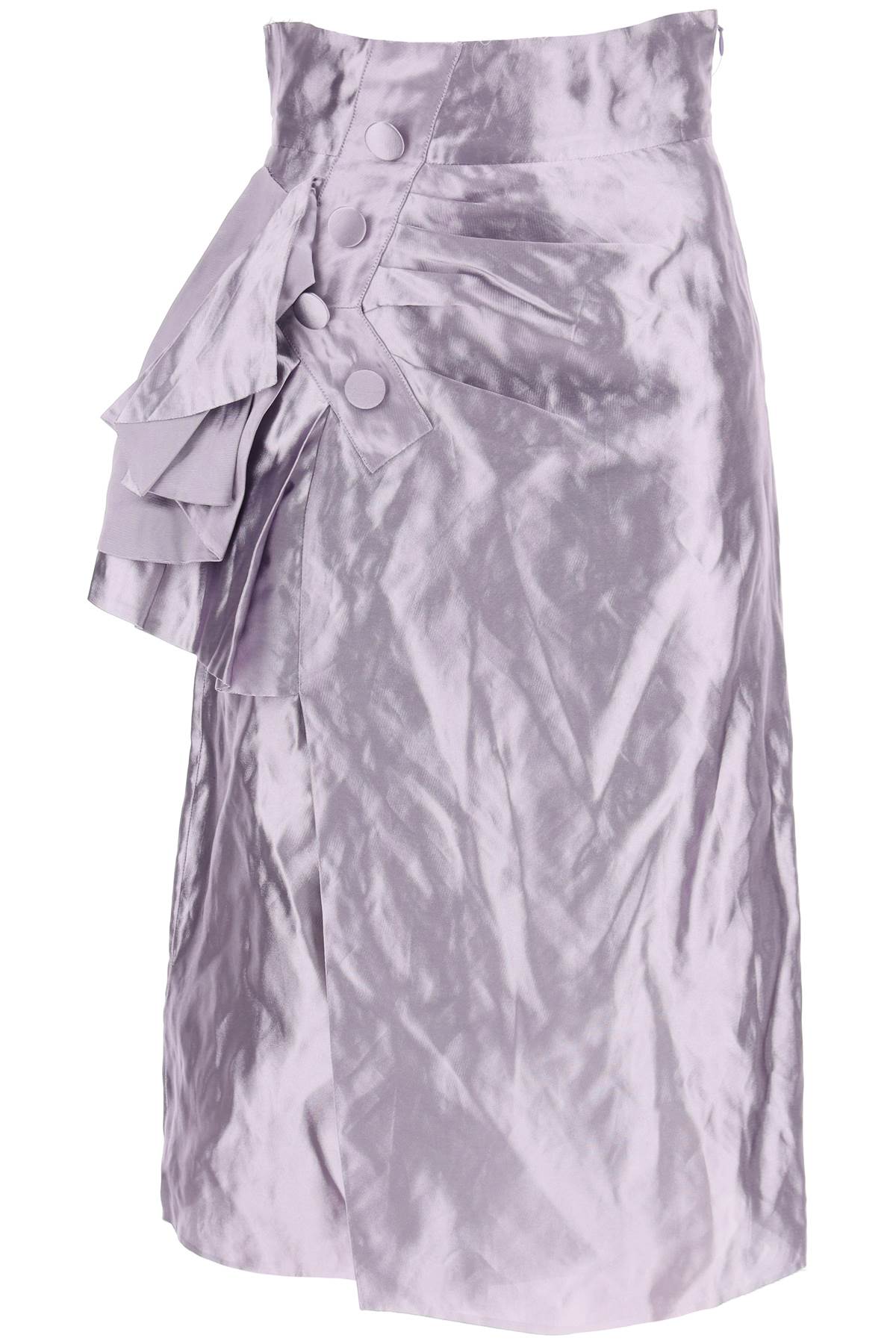 Maison margiela "metallic satin midi wrap skirt with