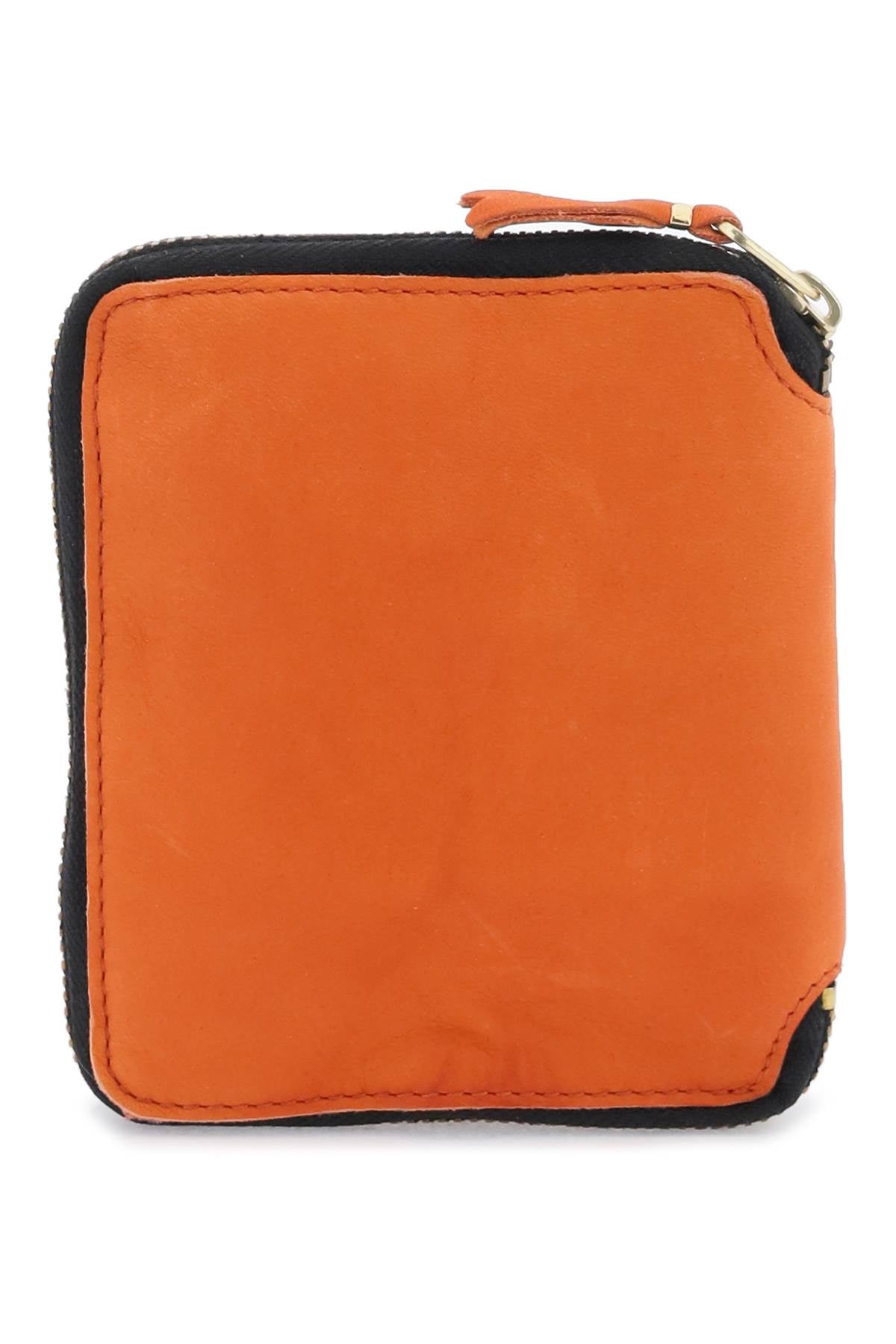 Comme des garcons wallet washed leather zip-around wallet