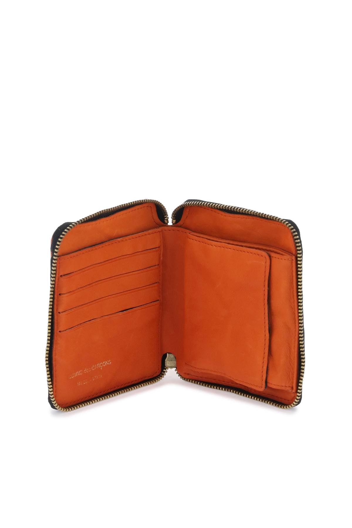Comme des garcons wallet washed leather zip-around wallet