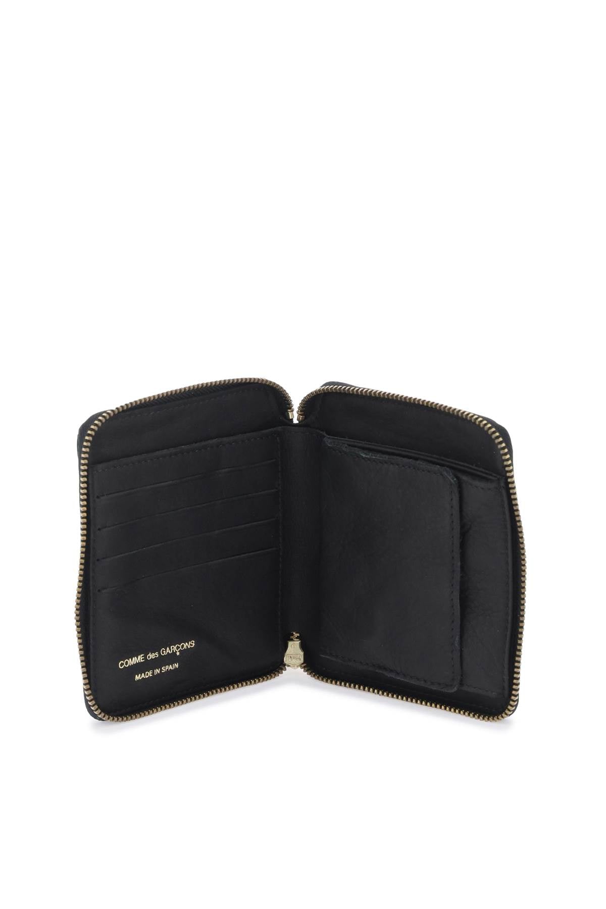 Comme des garcons wallet washed leather zip-around wallet