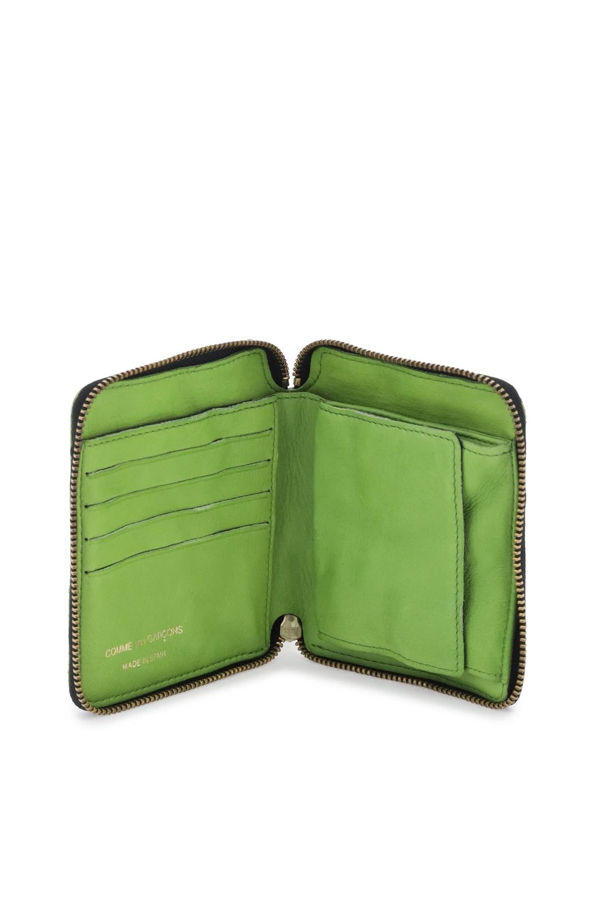 Comme des garcons wallet washed leather zip-around wallet