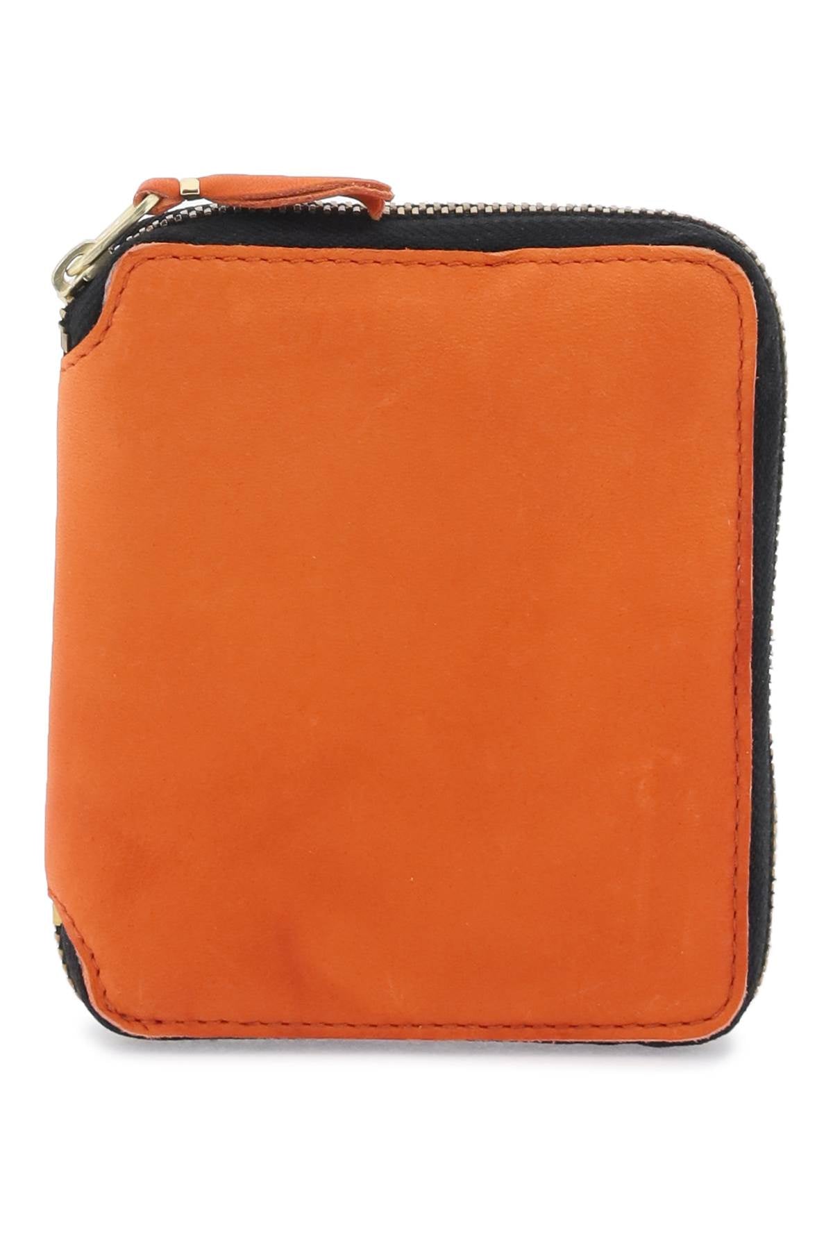 Comme des garcons wallet washed leather zip-around wallet