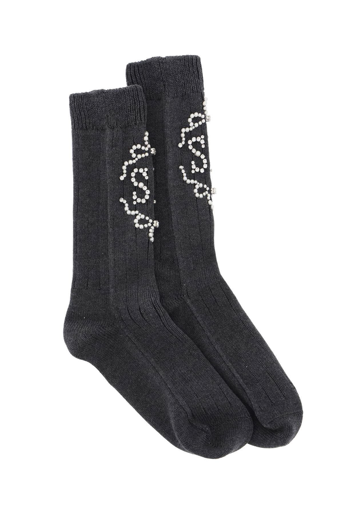 Simone rocha sr socks with pearls and crystals