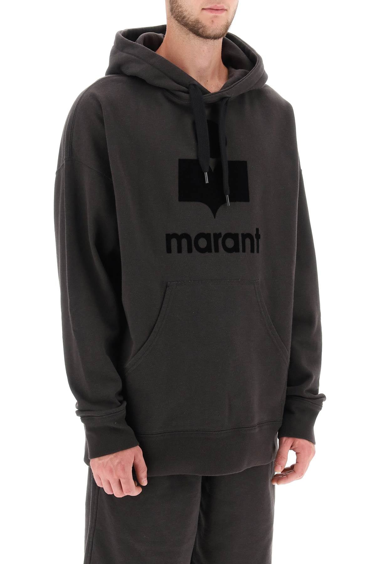 Marant 'miley' hoodie with flocked logo