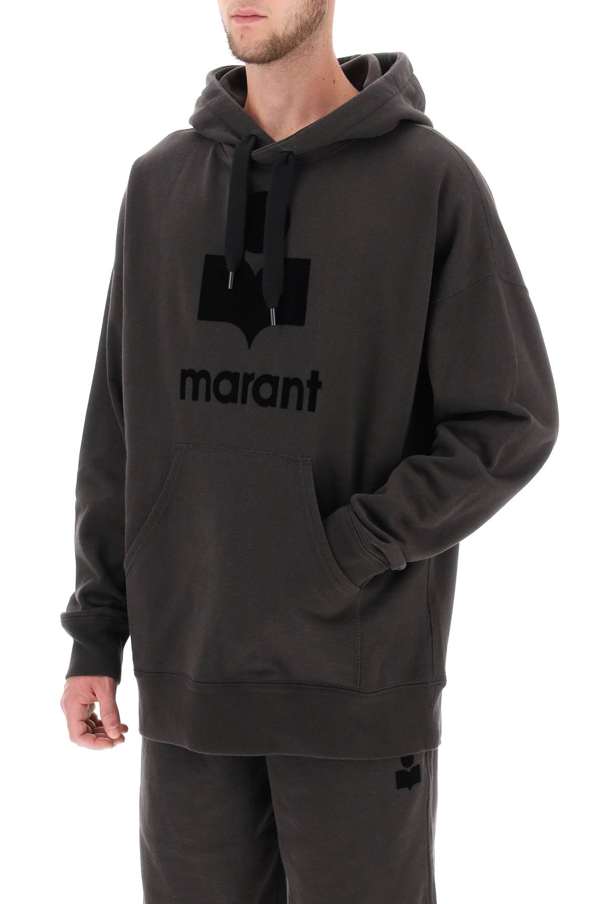 Marant 'miley' hoodie with flocked logo