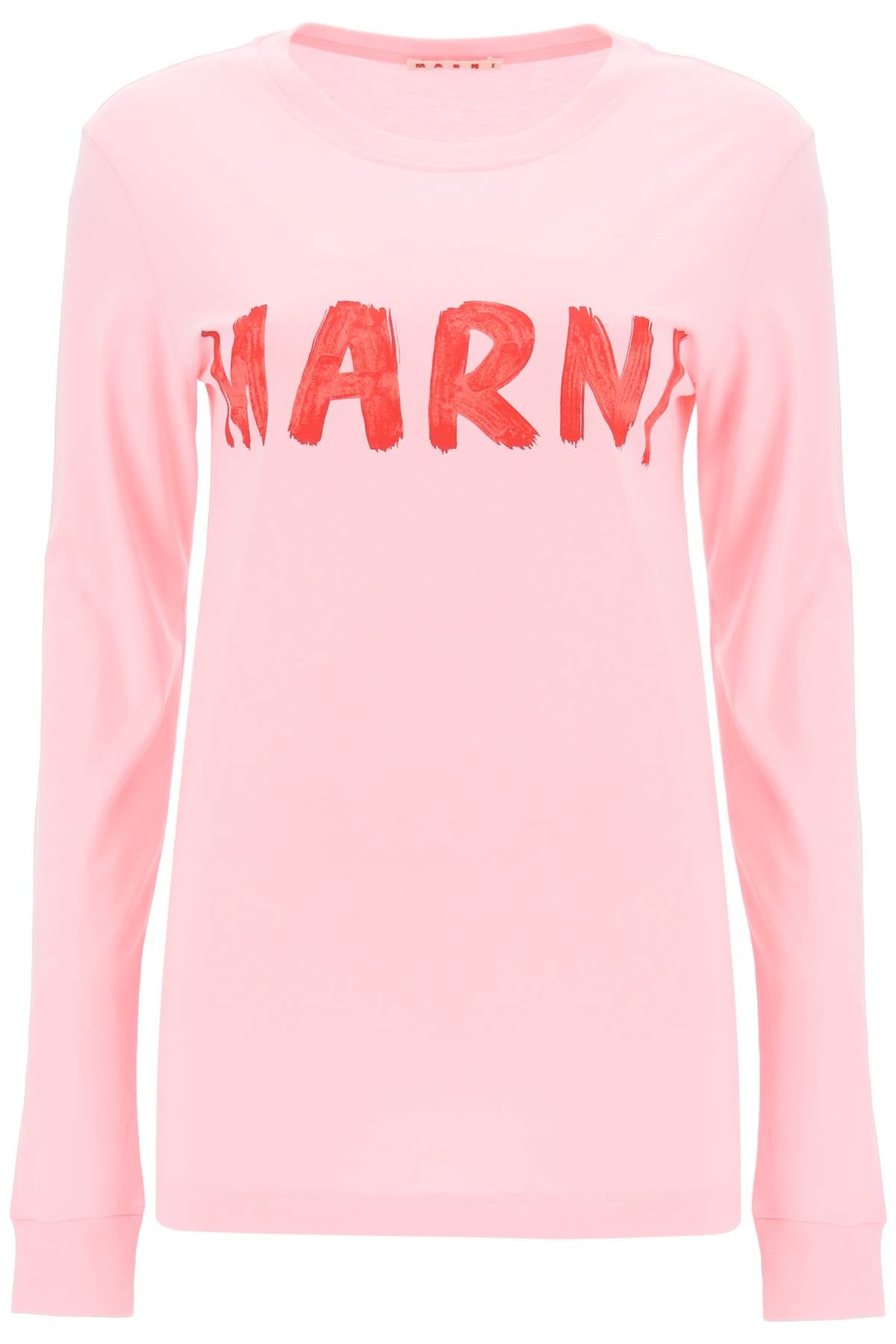 Marni brushed logo long-sleeved t-shirt