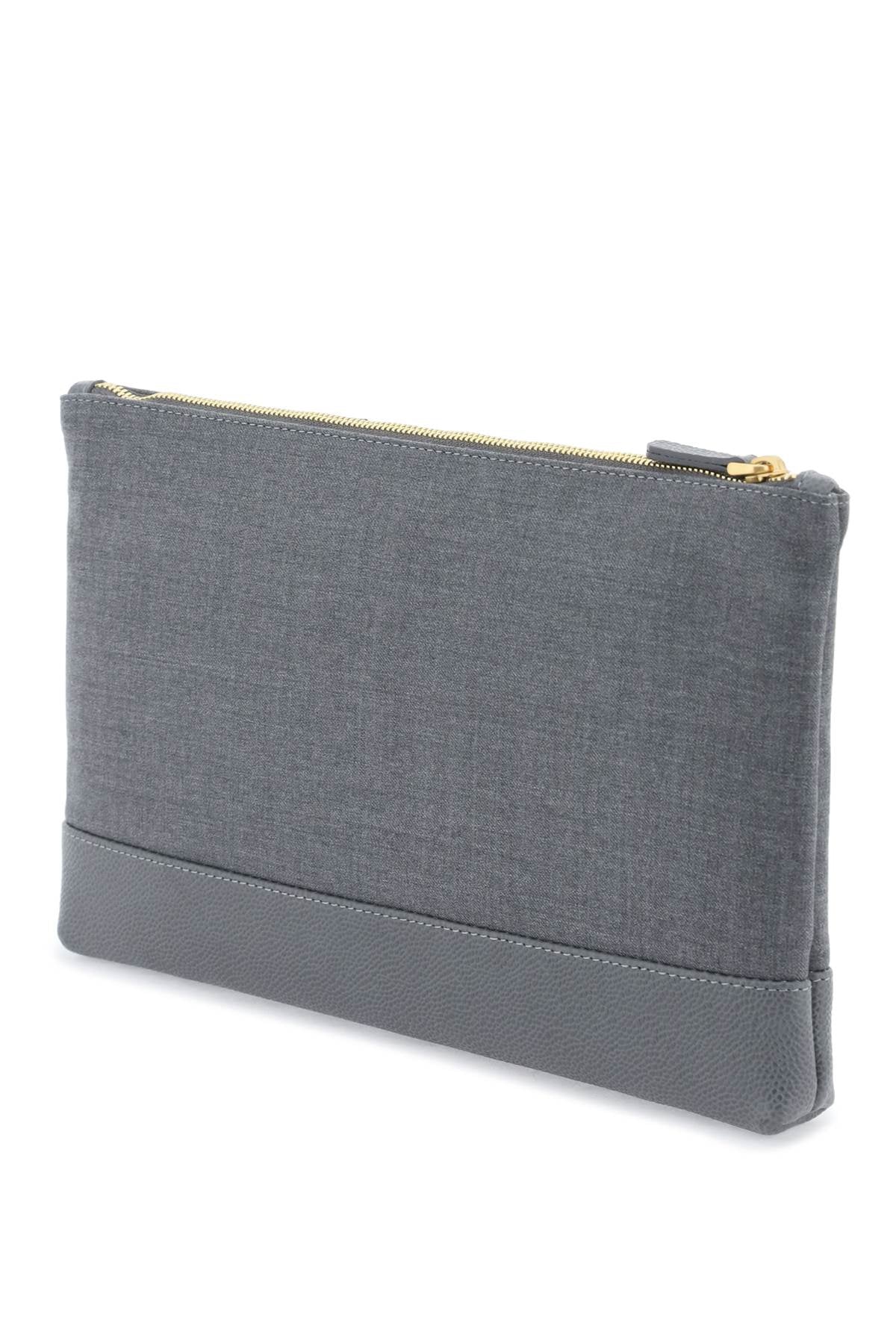 Thom browne wool 4-bar pouch