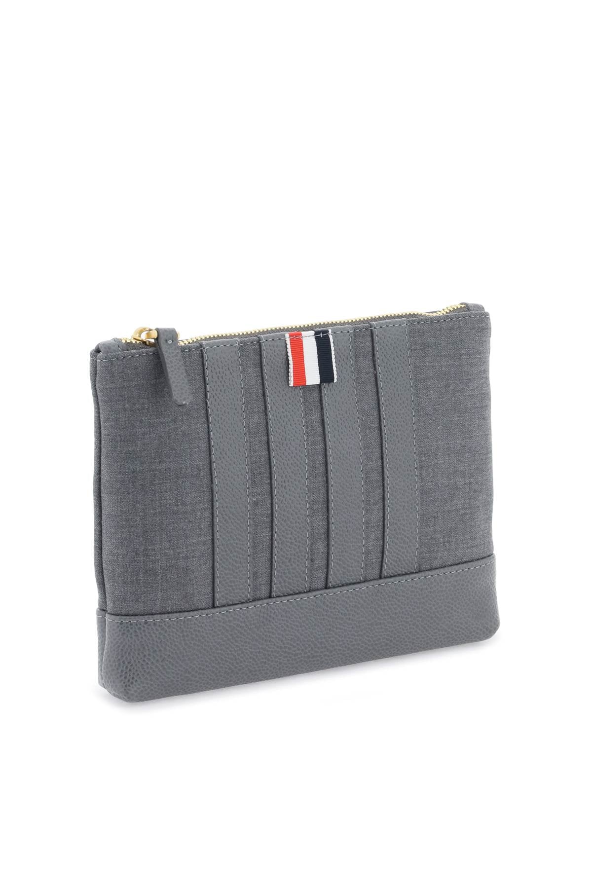 Thom browne wool 4-bar small pouch