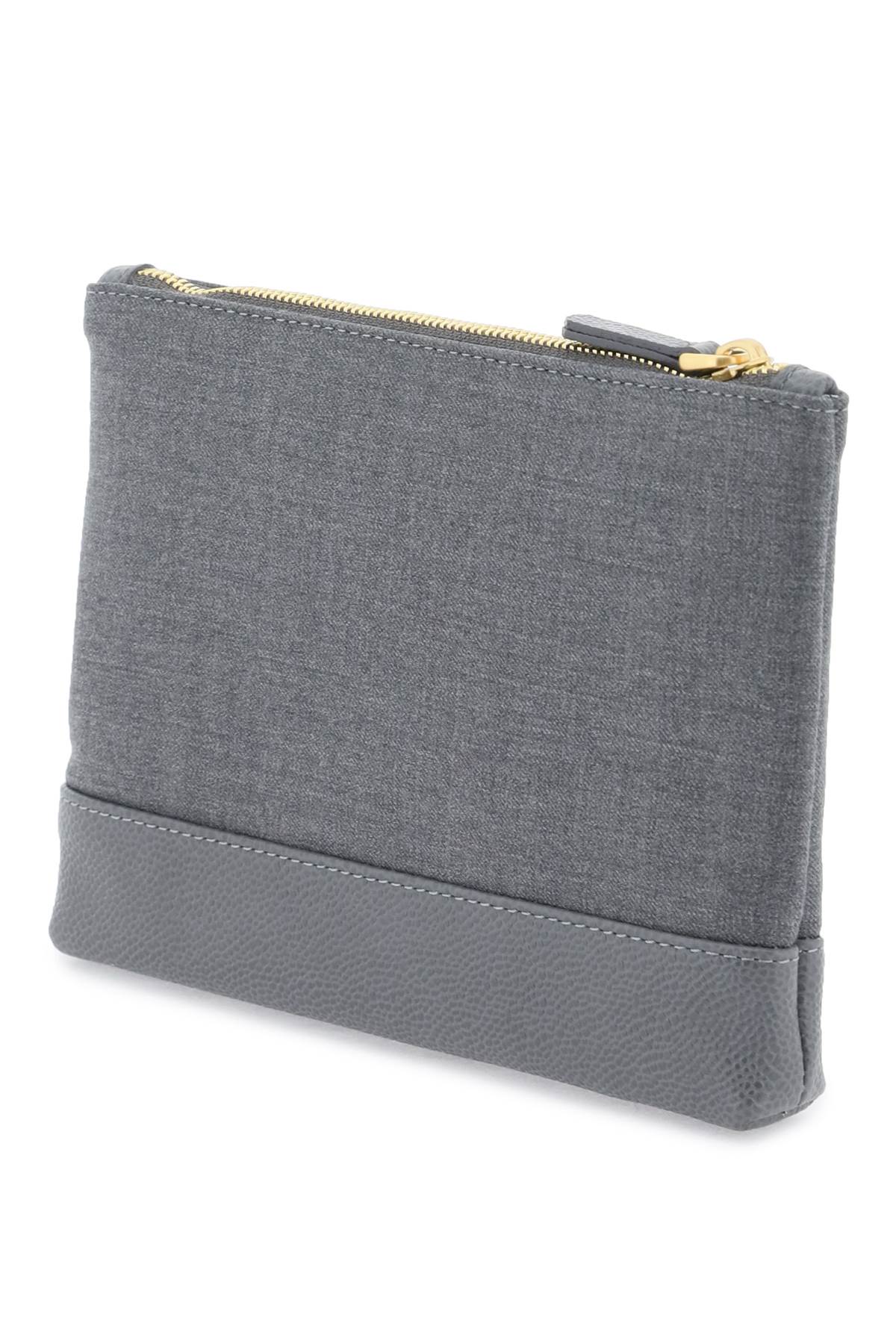 Thom browne wool 4-bar small pouch