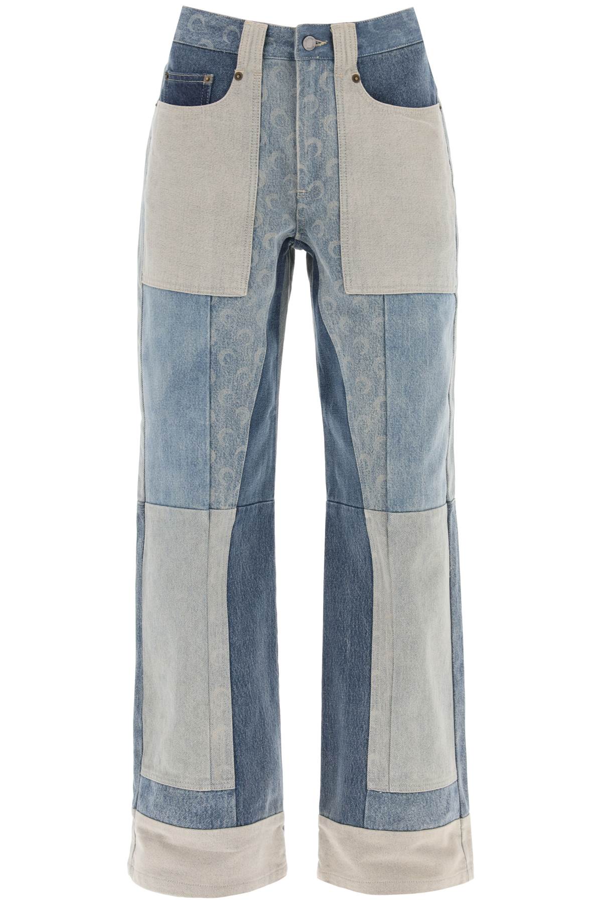 Marine serre regenerated wide-leg jeans